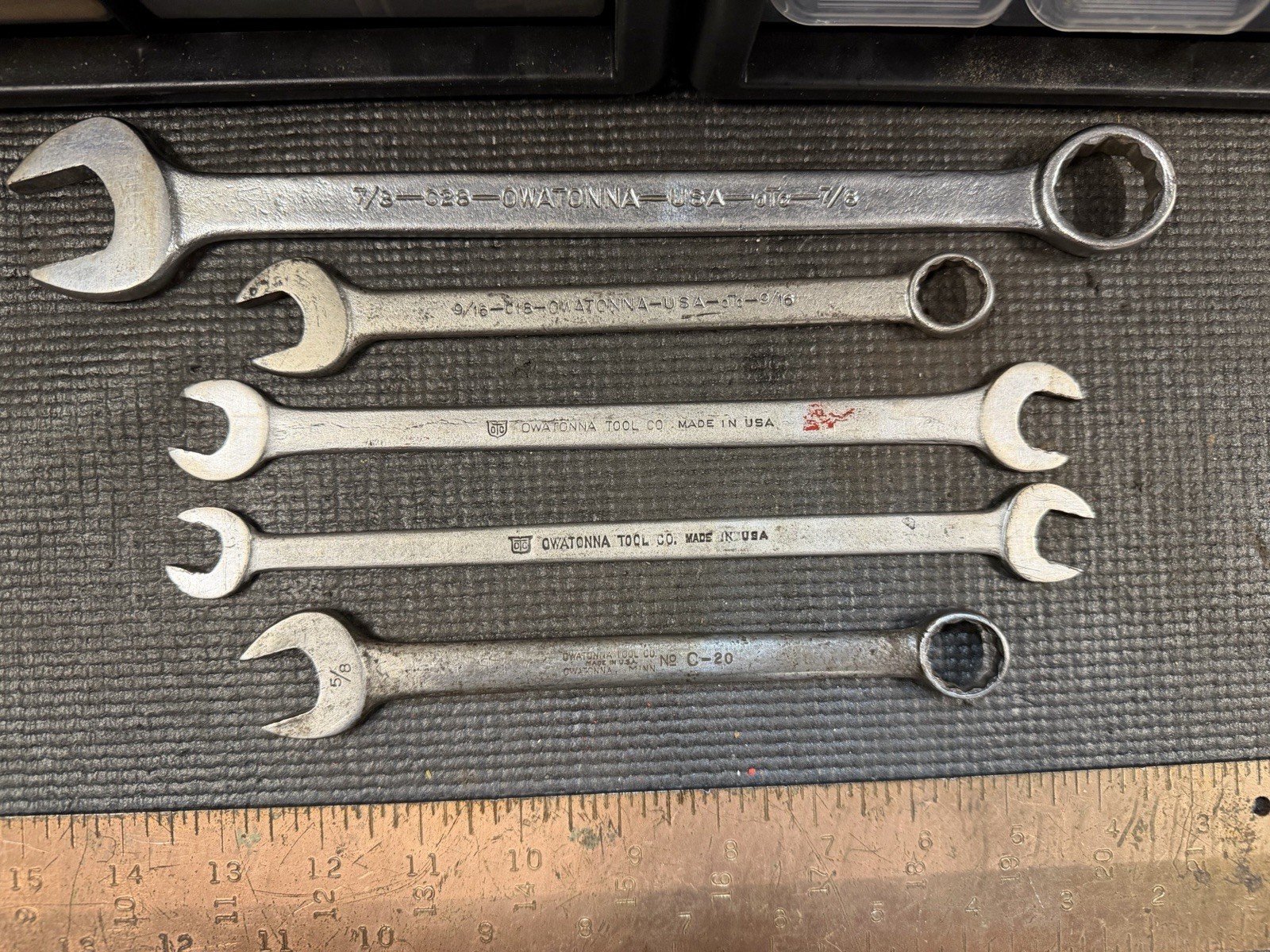 Vintage OTC Wrench Lot Owatonna Tool Co Made In USA Combination Open End C-20