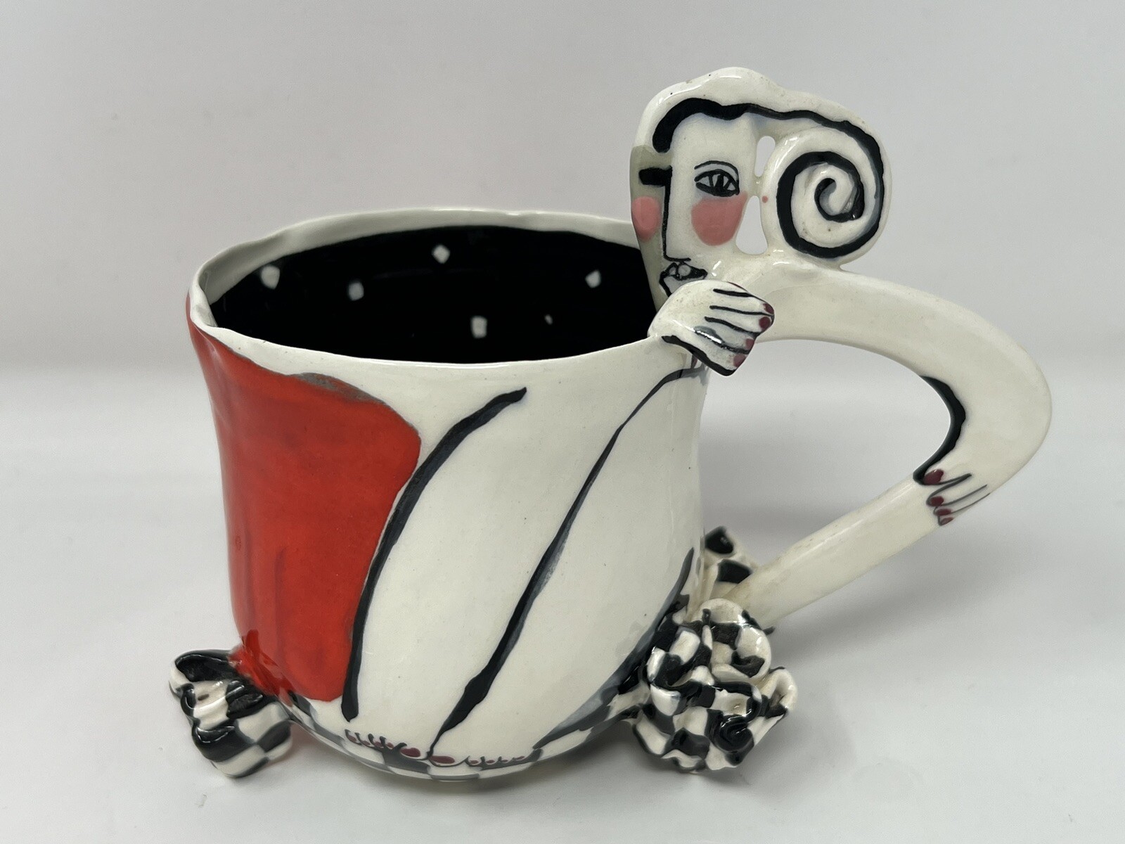 Eilene Sky Artist Tea Cup Mug Woman 1993 Studio Piece Porcelain Hand Painted