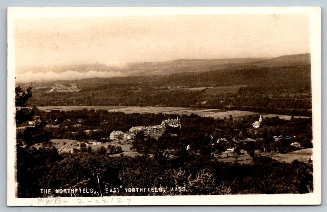 1927 RPPC  East Northfield  Massachusetts   Postcard