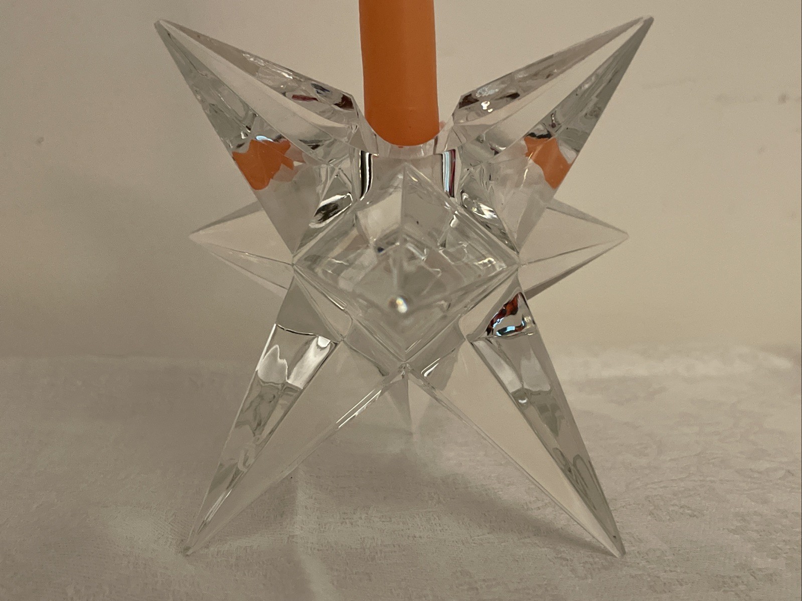 ROSENTHAL 9-Point Crystal Star Vintage Taper Candleholder 4”-5\