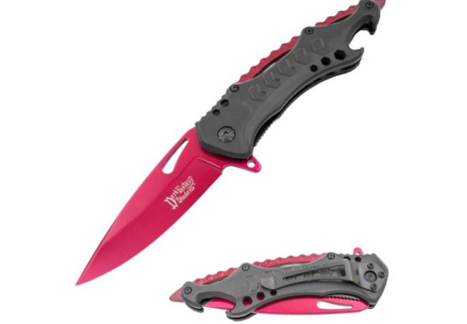 Dark Side Blades Pink Rescue Spring Assisted Pocket Knife 8\
