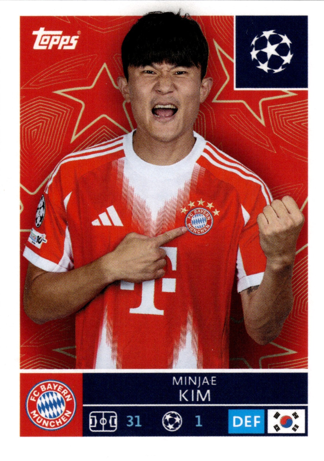TOPPS CHAMPIONS LEAGUE 2025-26 2026 N.198 Minjae Kim FC Bayern Munich TOPPS CHAMPIONS LEAGUE 2025-26 2026 N.198 Minjae Kim FC Bayern Munich