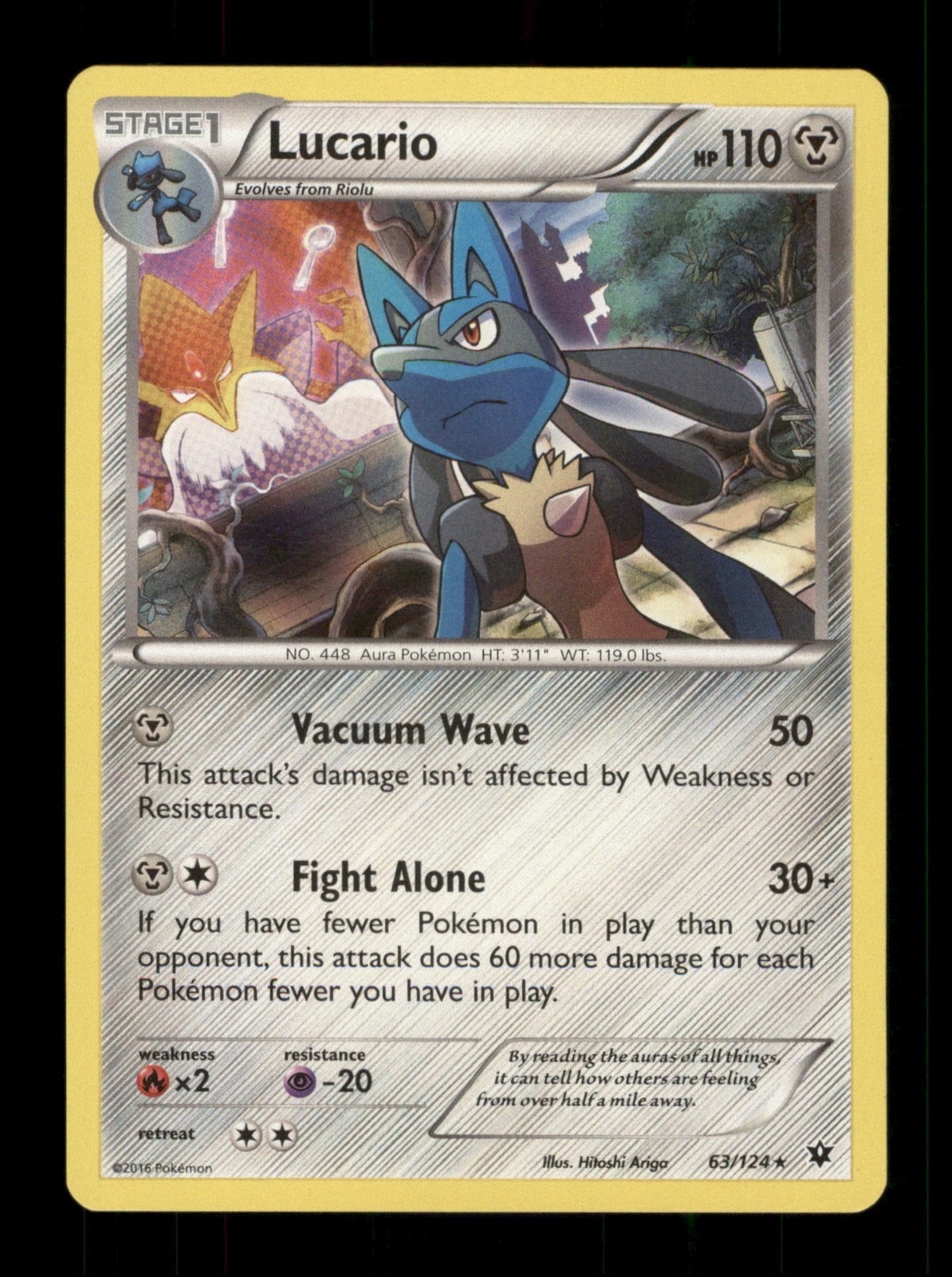 Lucario 63/124 Foil Nintendo Pokemon Trading Card TCG Lucario 63/124 Foil Nintendo Pokemon Trading Card TCG