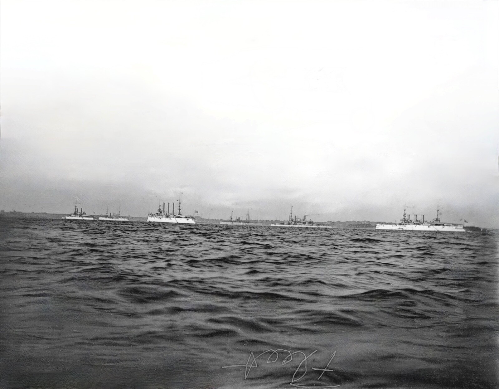 ANTIQUE GLASS PLATE PHOTO NEGATIVE - 1899 - USN NORTH ATLANTIC SQUADRON