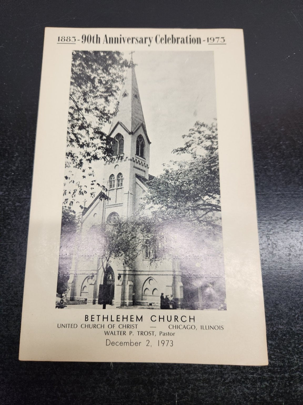 1973 Bethlehem Church Chicago IL 90th Anniversary Program Ephemera
