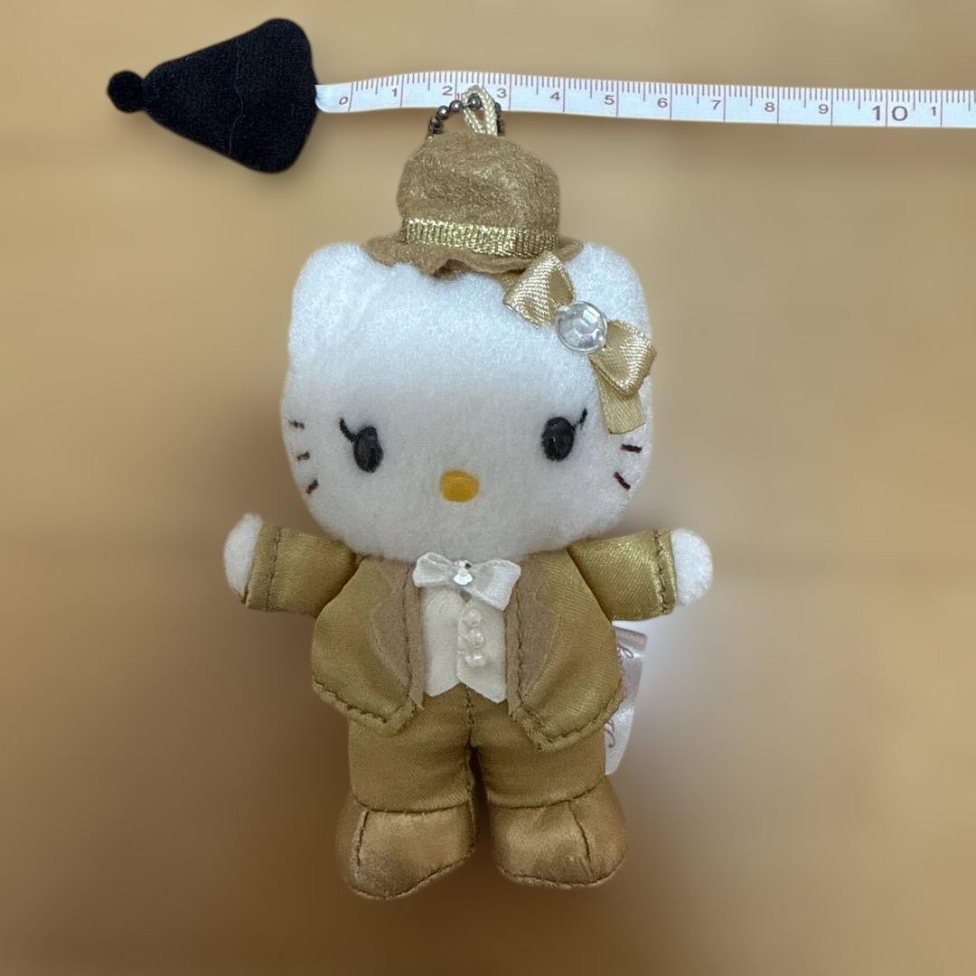 Extremely rare Takarazuka Revue Hello Kitty Gold Tuxedo Plush Toy Mascot Sanrio