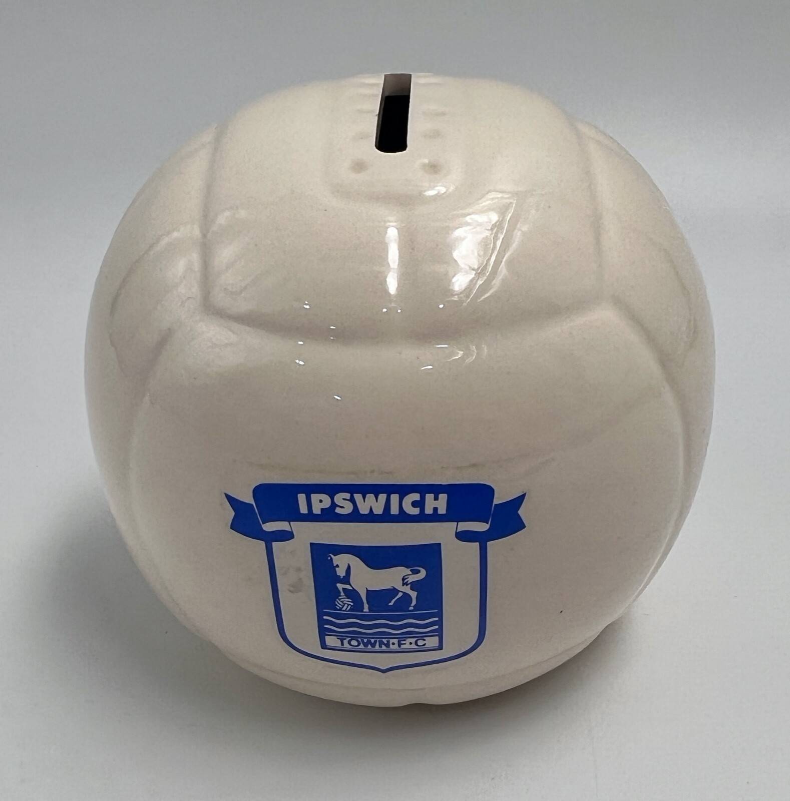Vintage Ipswich Town F.C. Money Box Football Shape Rare