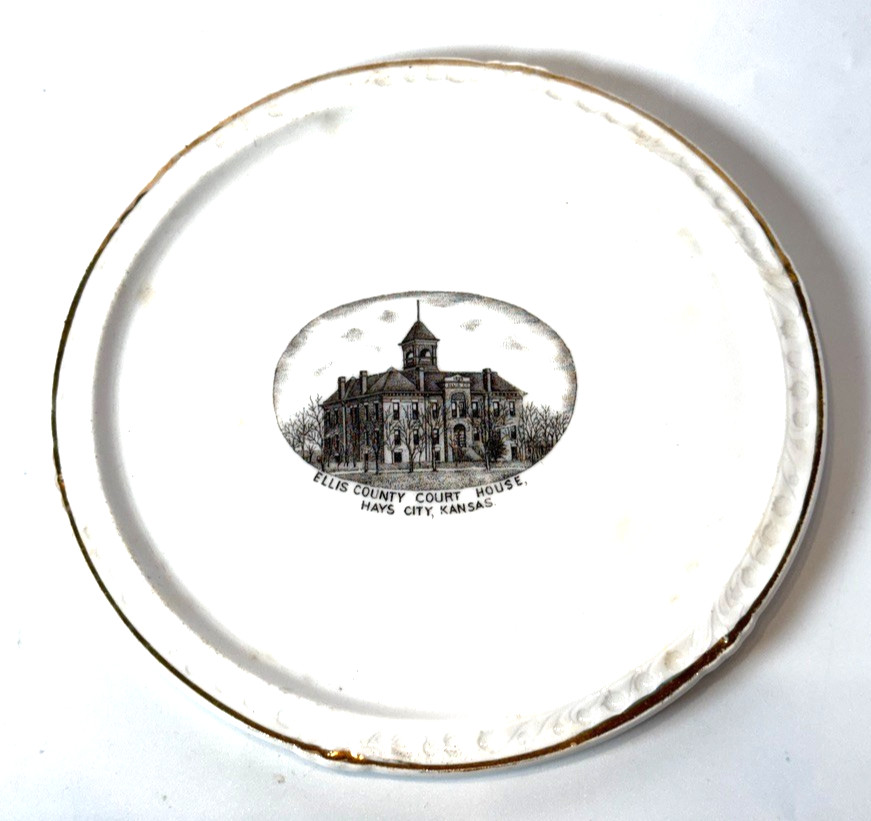 Hays City KS KANSAS COURT HOUSE Antique Souvenir RARE China Dish Plate Hays City KS KANSAS COURT HOUSE Antique Souvenir RARE China Dish Plate