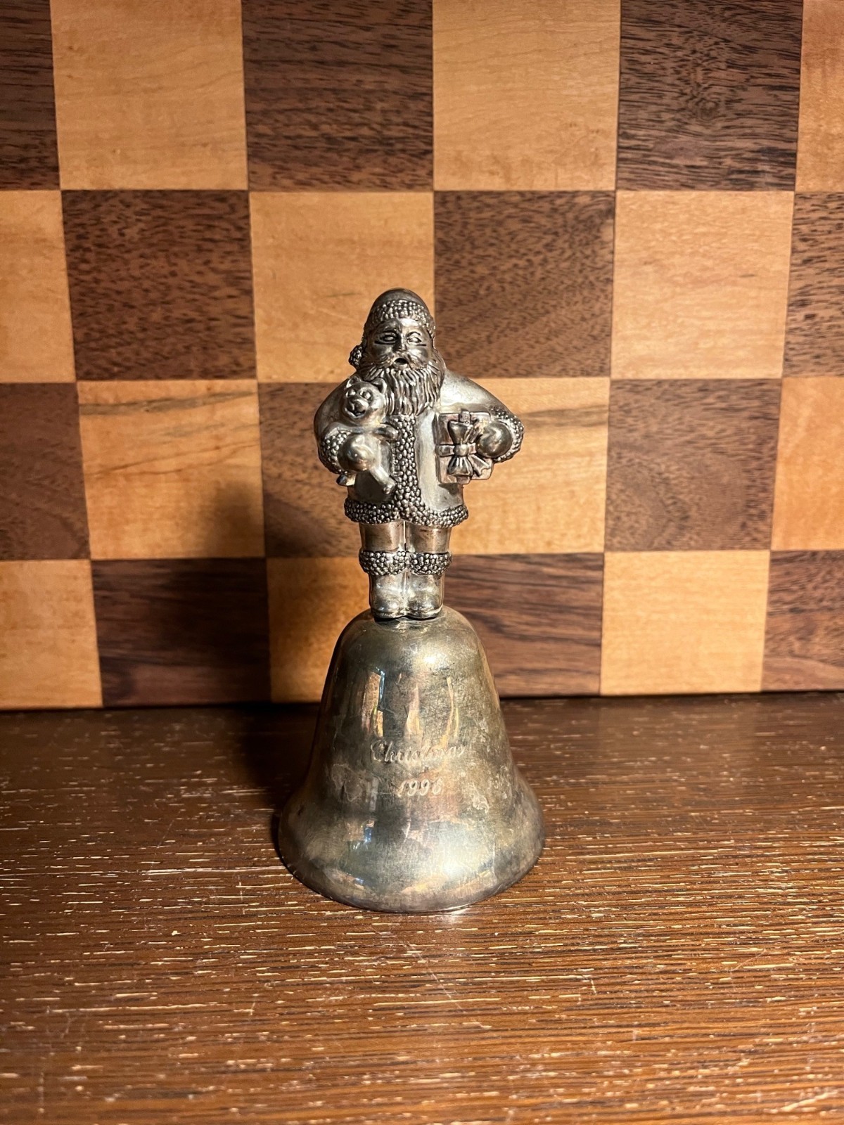 SilverPlate Santa Bell Engraved Christmas 1996 SilverPlate Santa Bell Engraved Christmas 1996