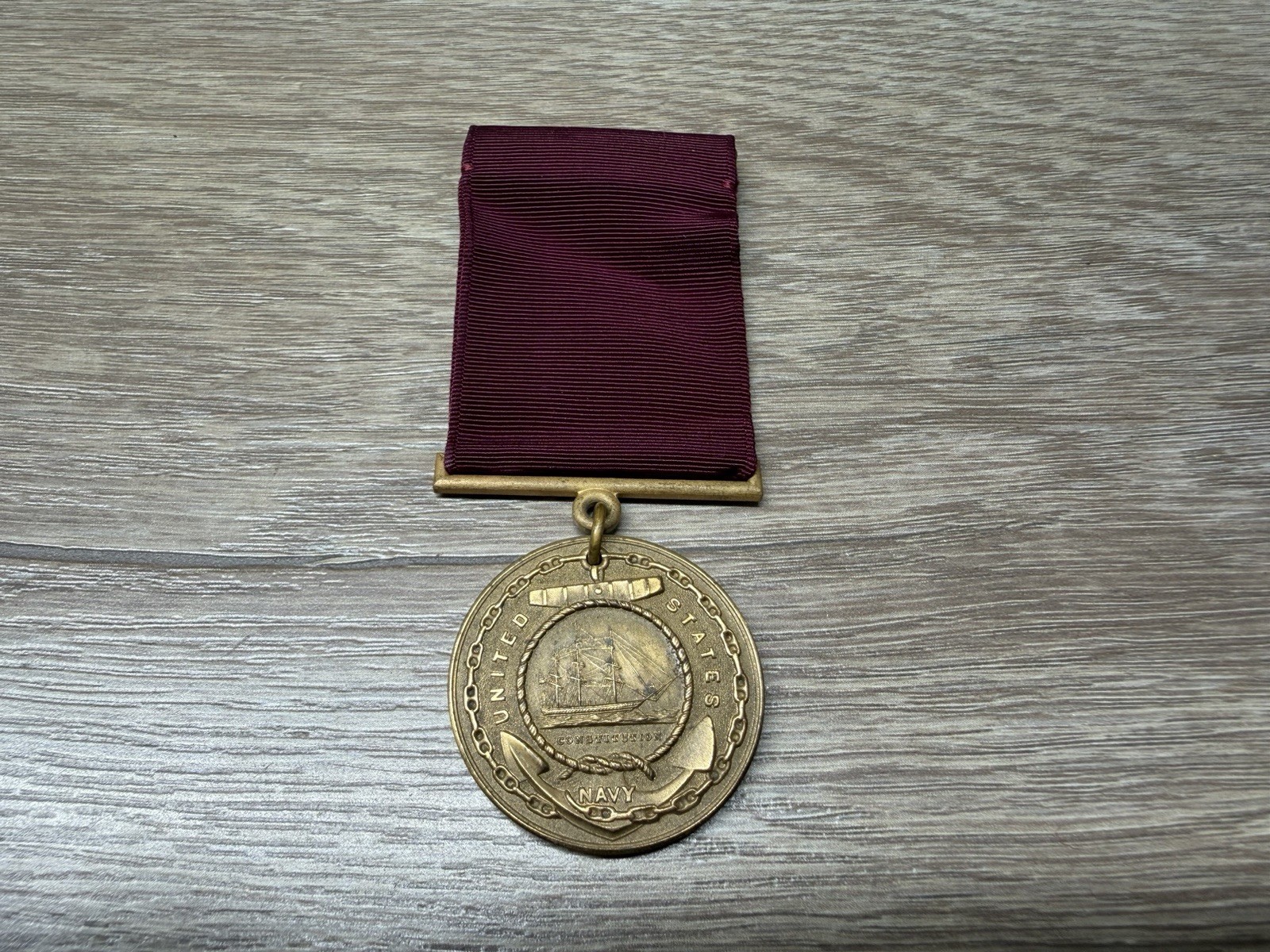 VTG 1949 United States Navy Good Conduct Personalized W/ Name Ribbon Medal Pin