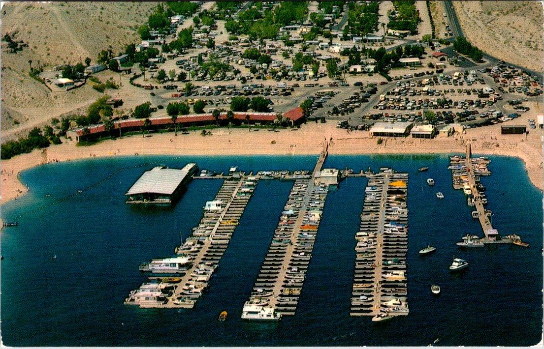 NV, Nevada  COTTONWOOD COVE RESORT & MARINA~Boat Docks BIRD\'S EYE VIEW Postcard
