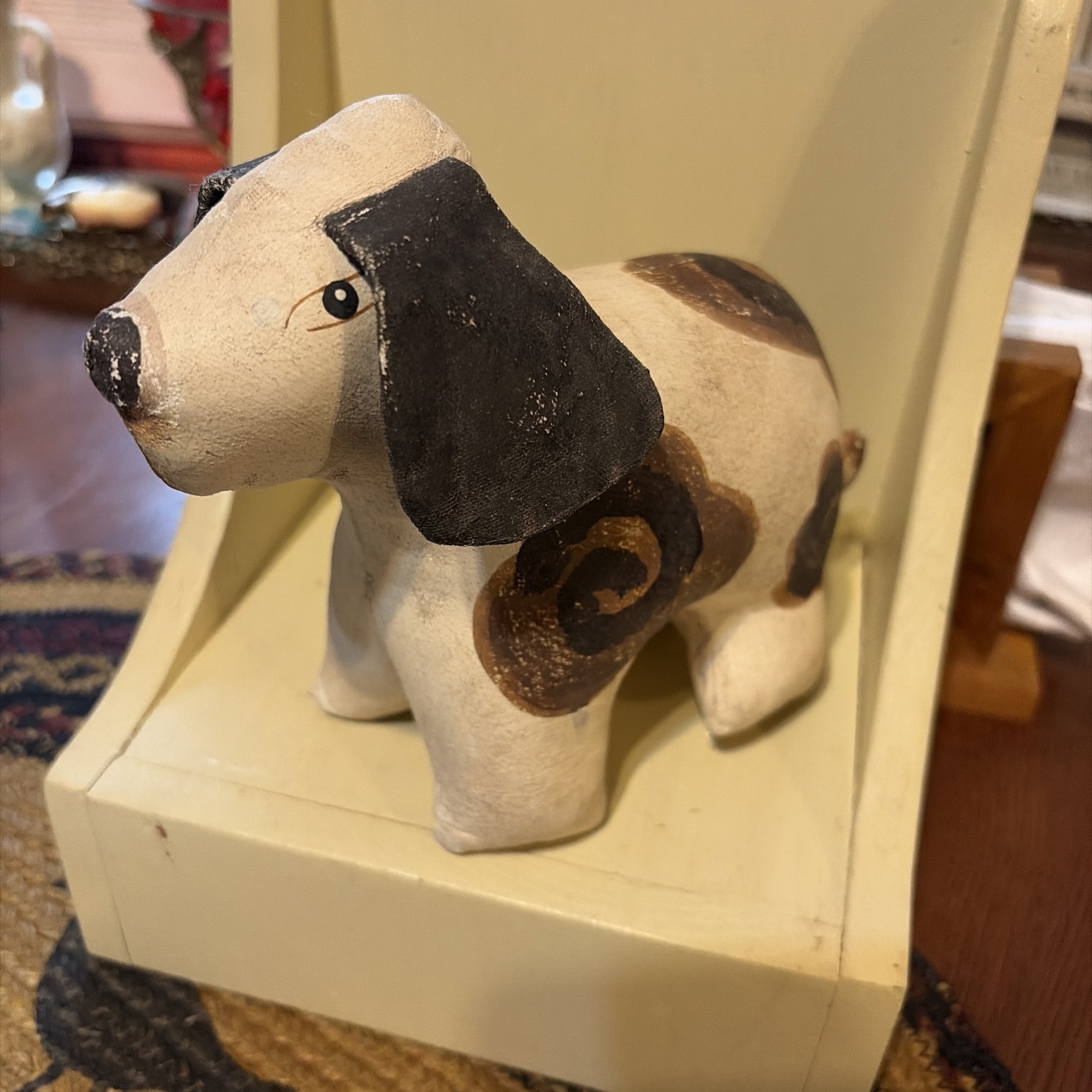 Vintage Spotted Floppy Ear Dog Paper Mache 6\