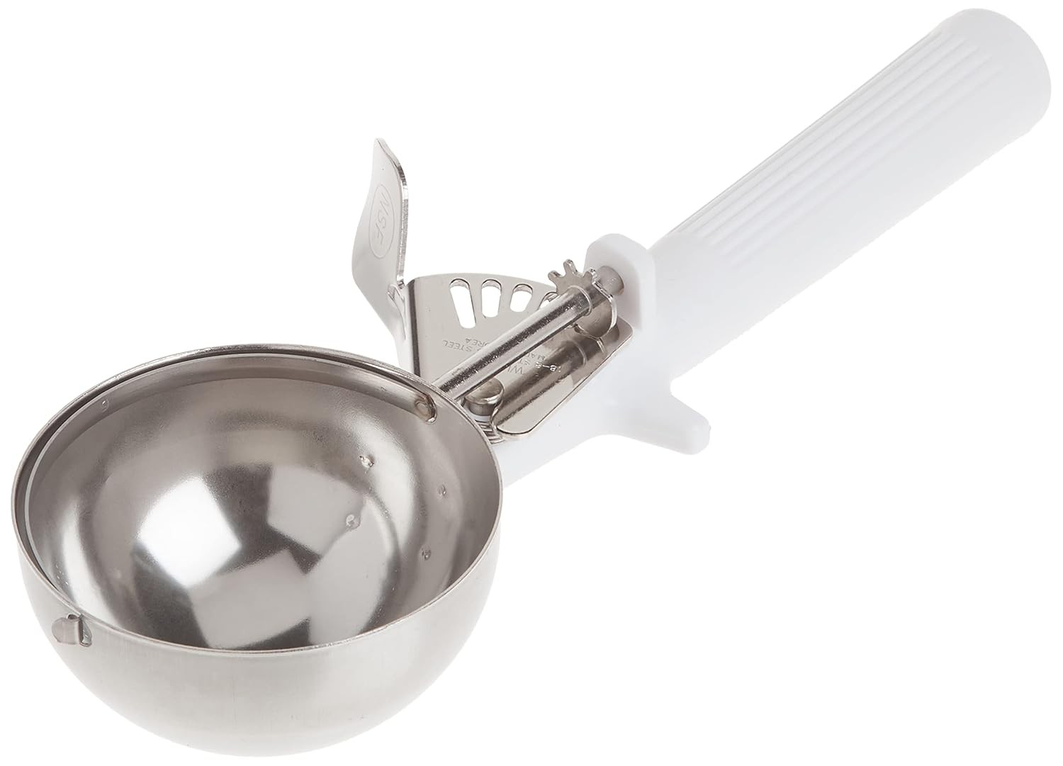 Winco ICOP-6 Ice Cream Disher with White Handle, Size 6, 5.5 ounces, Stainless S