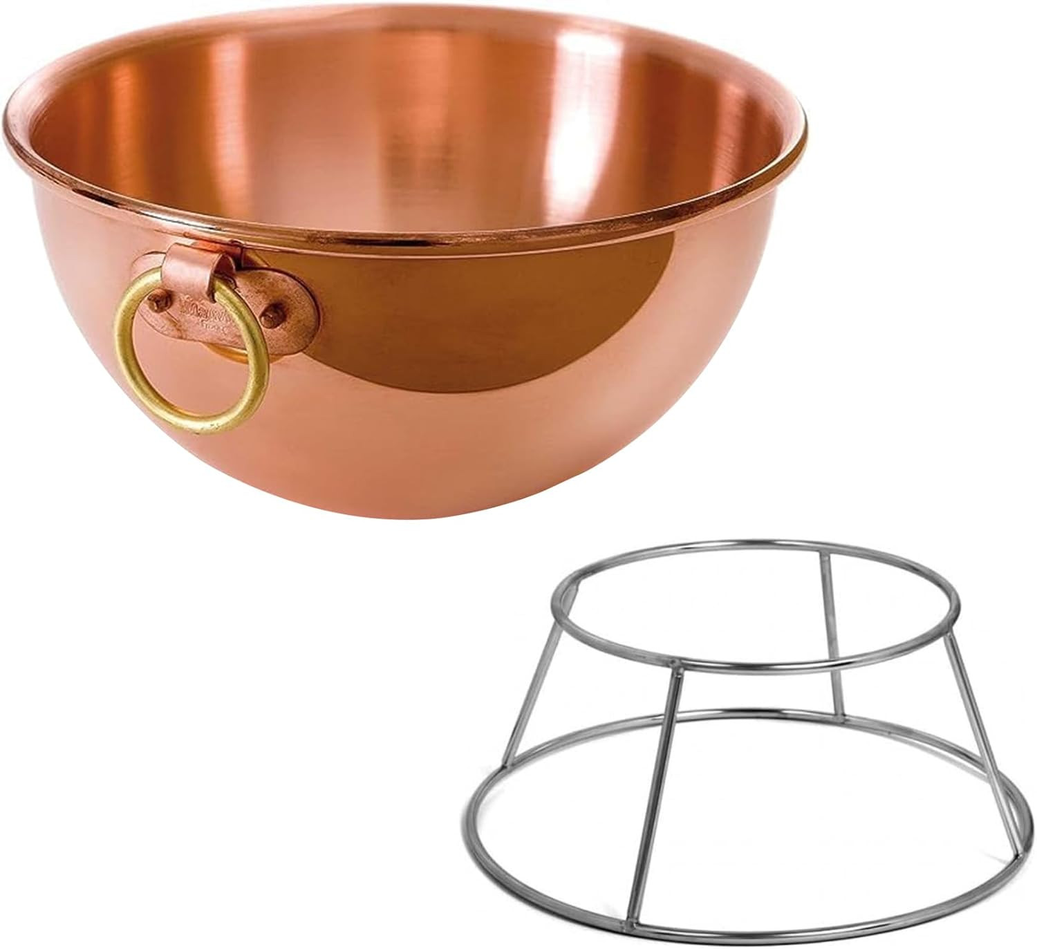 M\'Passion 2.6-Qt Copper Egg White Beating Bowl with Stand - Made in France
