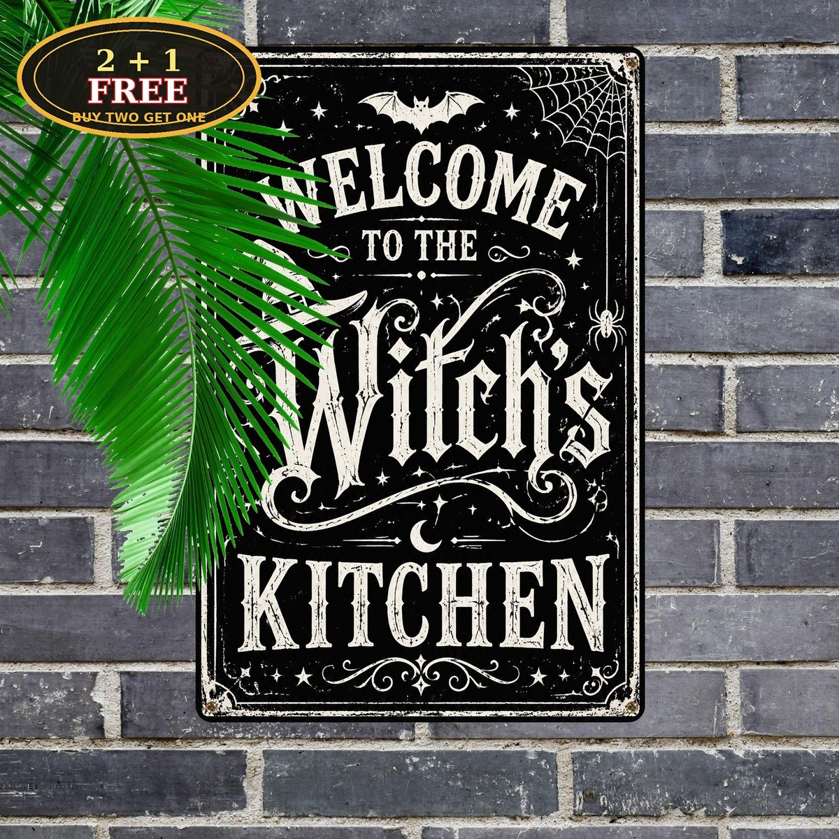 Welcome To The Witch's Kitchen Retro Halloween Spooky Metal Tin Sign