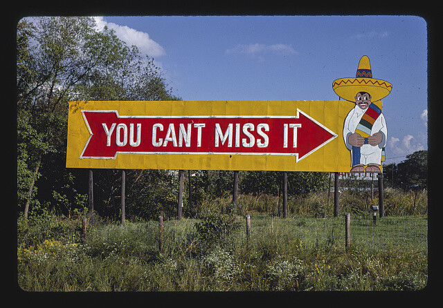 South of the border billboard You can\'t miss it Dillon South Carolina Old Photo