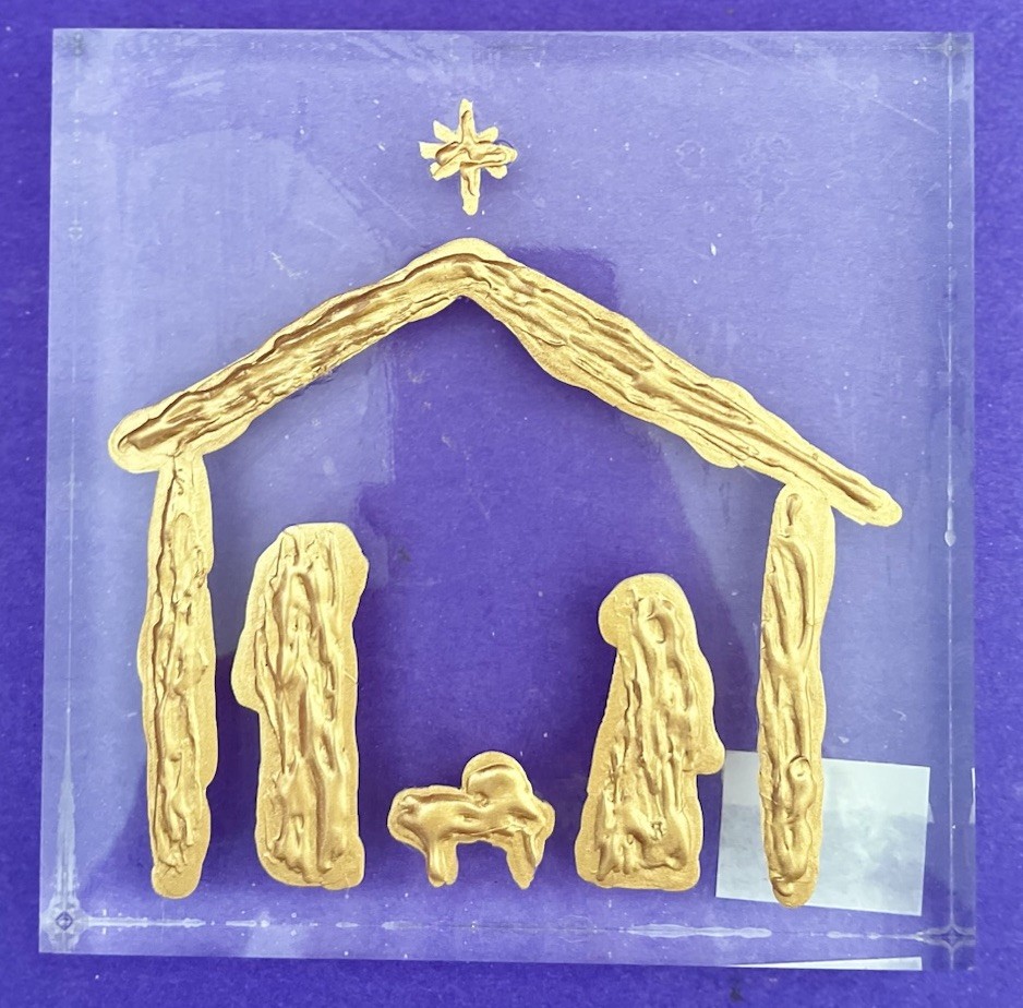 Acrylic Nativity Scene Christmas Tabletop Plaque 6” SALE