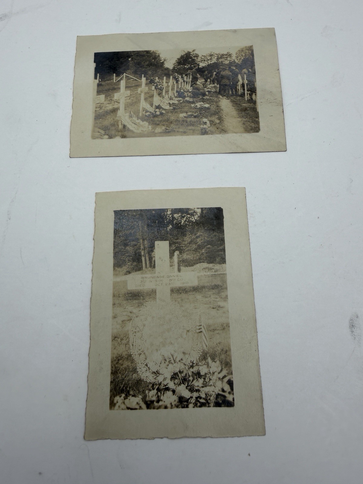 Vintage WW1 Military Grave Photo Reprints Set Of Two (2) SHIPS FREE IN THE USA