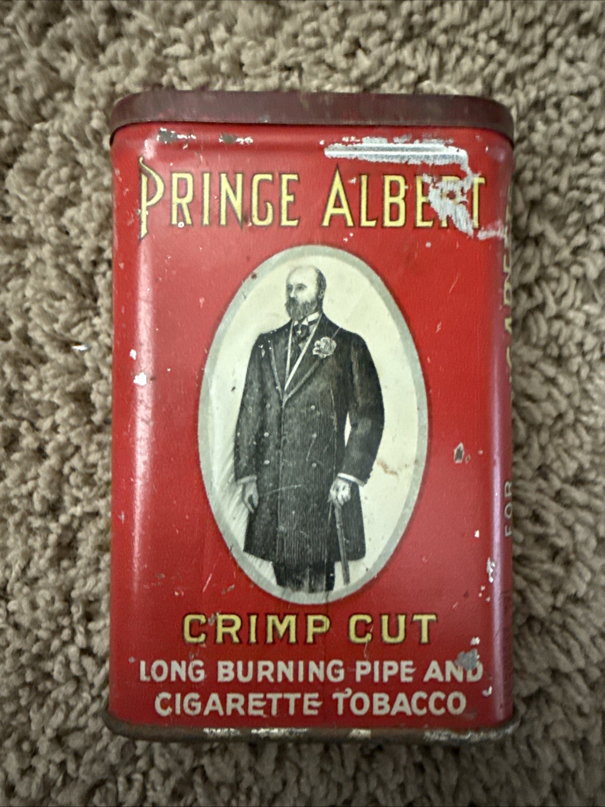 Vintage 1930 - 50s Advertising Tin Prince Albert Pipe & Cigarette Tobacco Tin