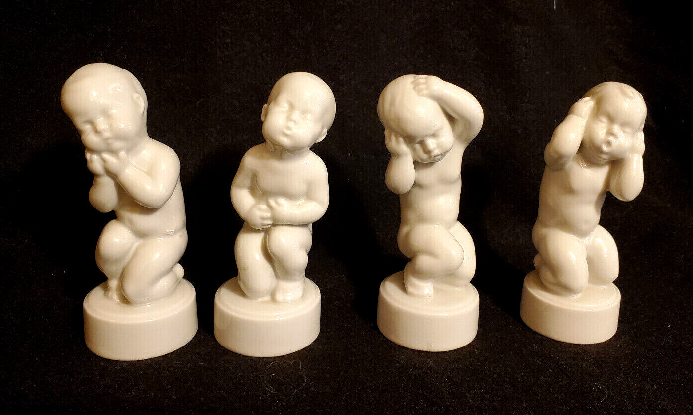 VTG B & G BING & GRONDAHL 4 BABY BOY FIGURINES “ACHES” 2206, 2207, 2208, 2209