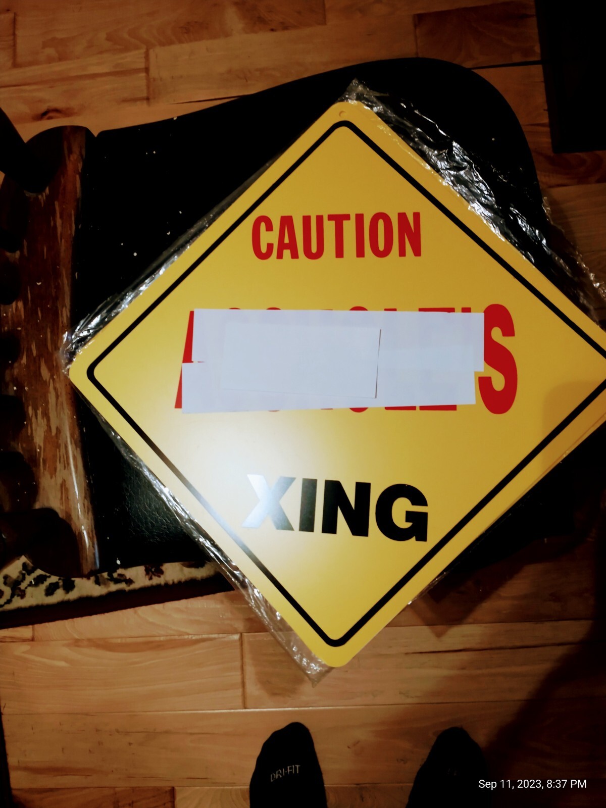 Caution Butt Head Yellow Crossing Sign Novelty Xing Road Warning Diamond 12x12