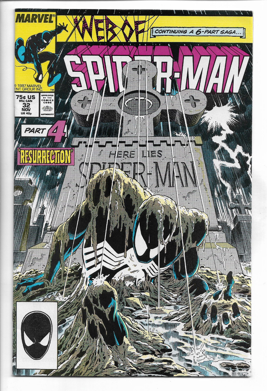 Web of Spider-Man 32 Classic Mike Zeck Cover Kraven\'s Last Hunt MARVEL 1987