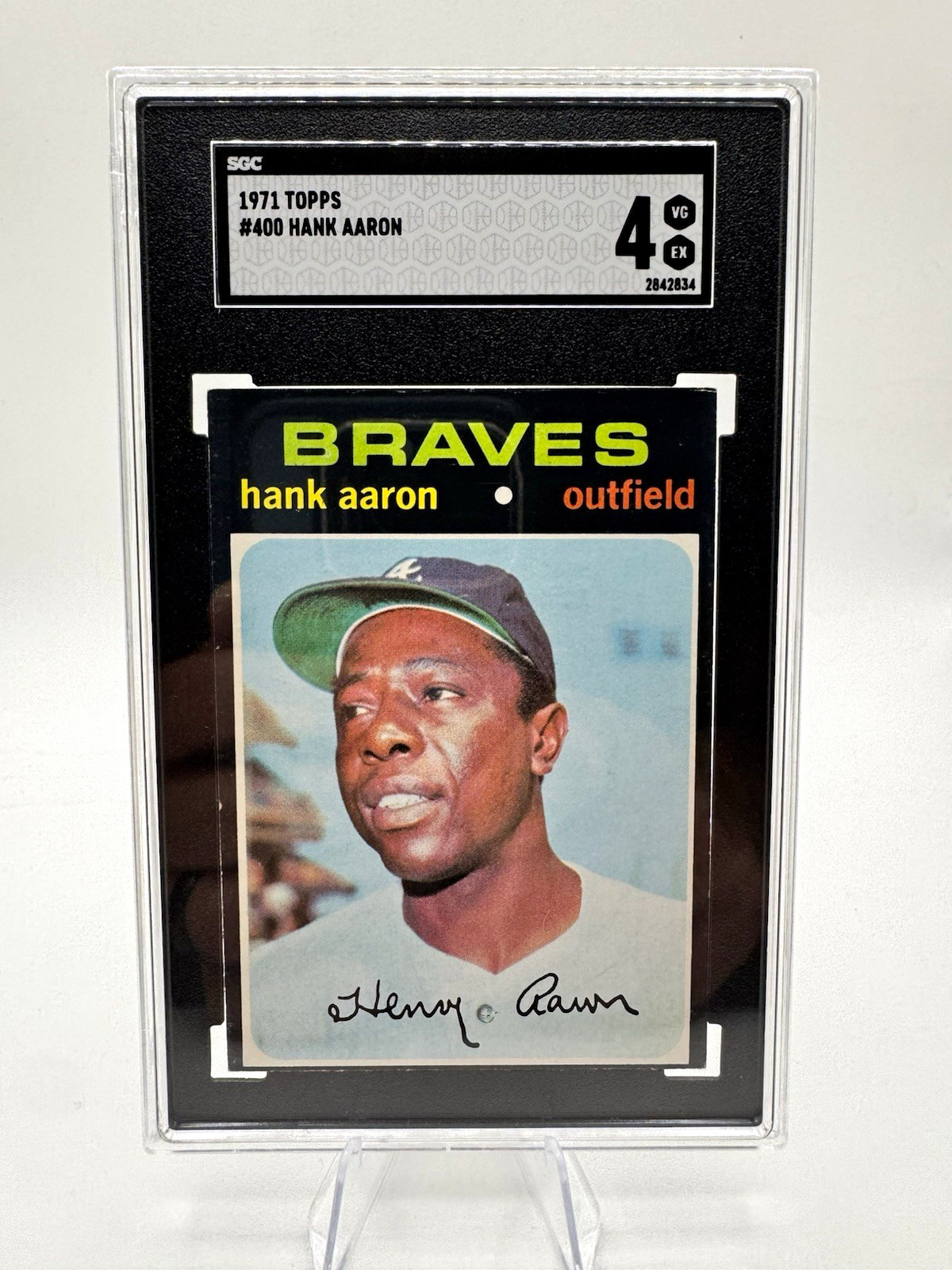 Topps 1971 Topps #400 Hank Aaron Braves Outfield Graded Vintage Original