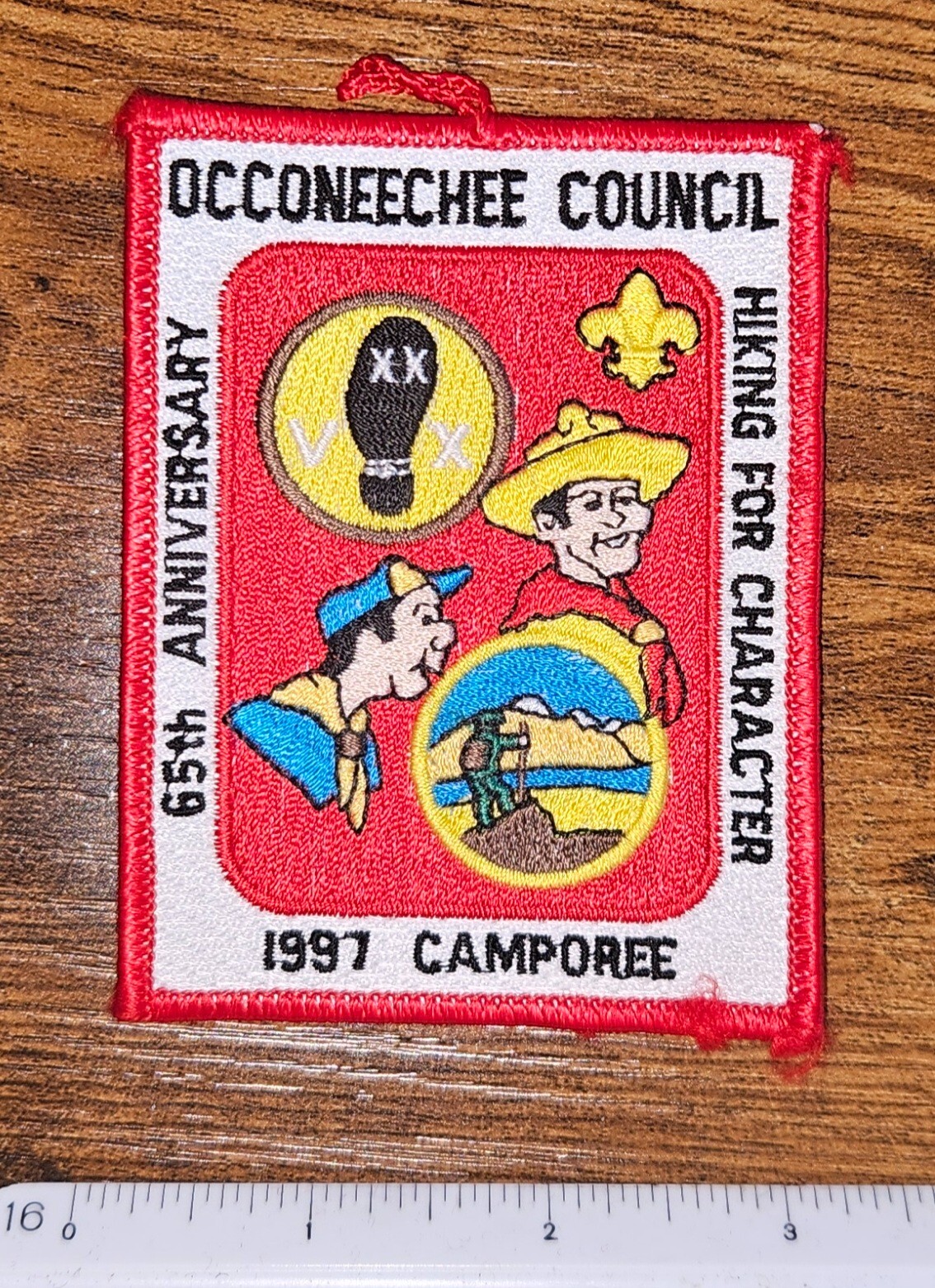 Occoneechee Council 65th Anniversary Hiking for Character 1997 Camporee Patch