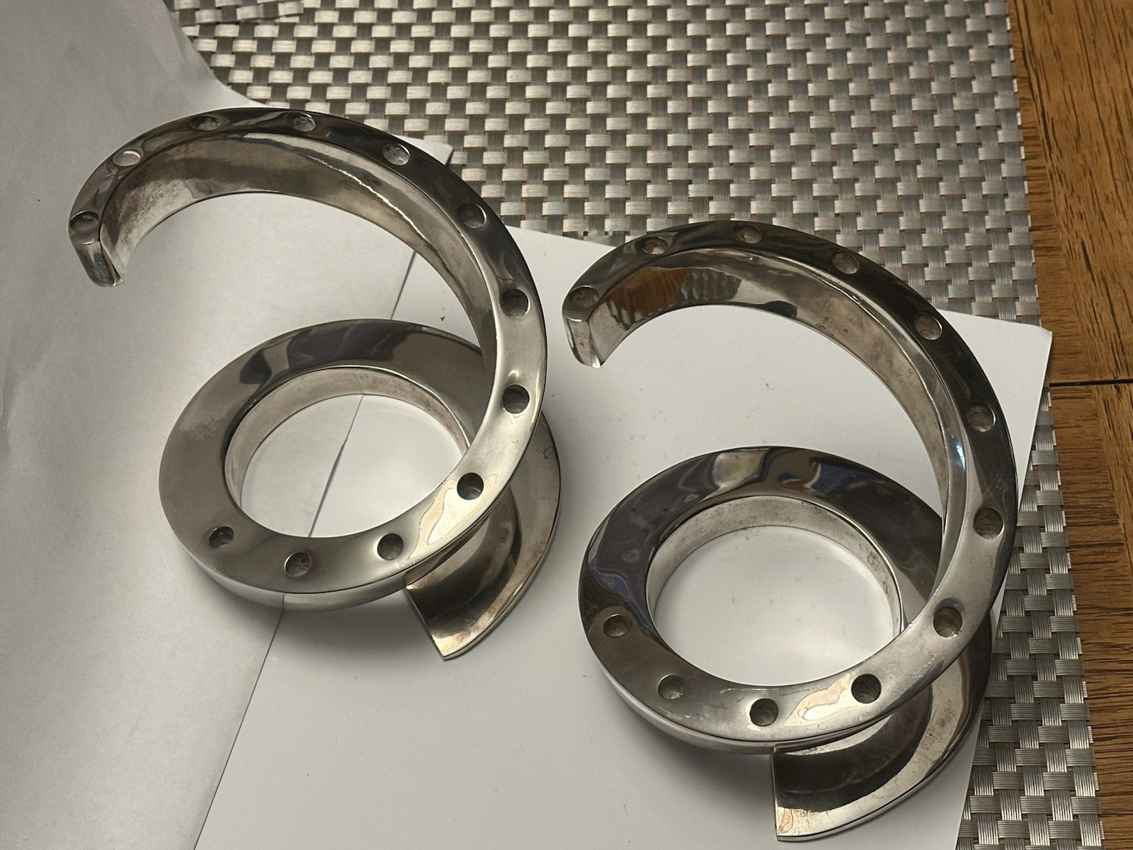 1st GEN 1960\'s DANSK Designs France Silver-Plate Helix Shaped 12 Candle Holders
