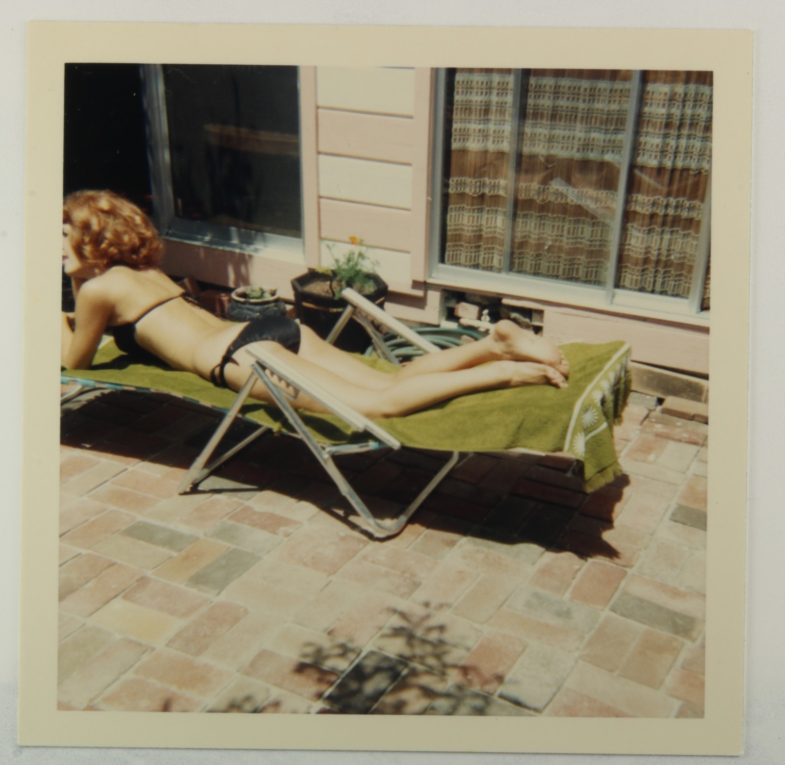 FOUND PHOTO Sexy Redhead in bikini sunbathing vintage 1968 FOUND PHOTO Sexy Redhead in bikini sunbathing vintage 1968