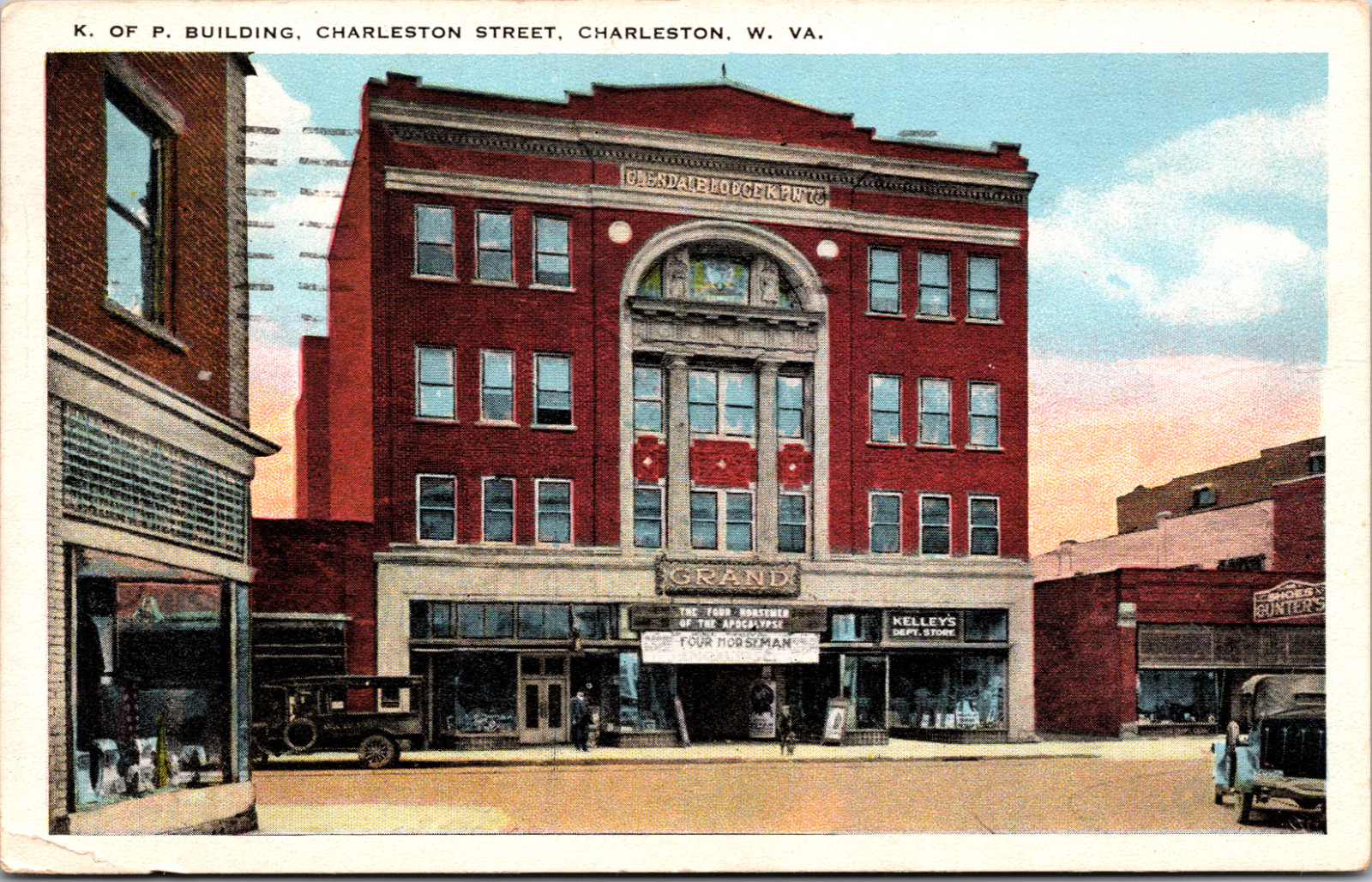 Postcard Kelly\'s Department Store K. of P. Building Charleston West Virginia Postcard Kelly\'s Department Store K. of P. Building Charleston West Virginia