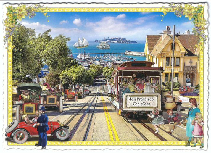 Postcard Glitter Tausendschoen San Francisco Cable Cars  Postcrossing