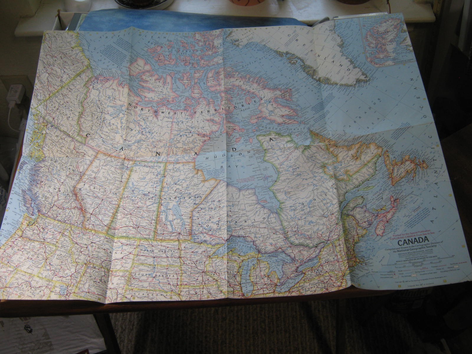 CANADA MAP National Geographic 1967