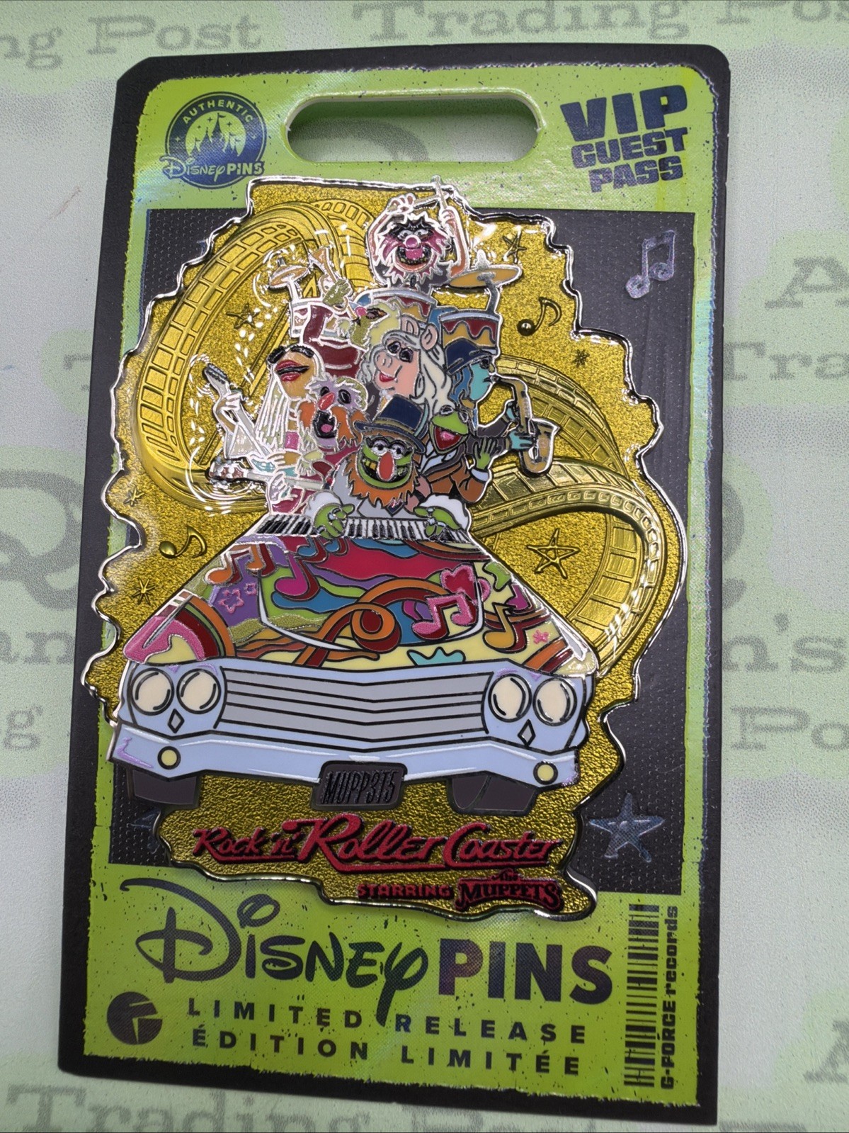 Disney Parks 2026 The Muppets Rock ‘n’ Roller Coaster VIP Guest Pass Jumbo Pin