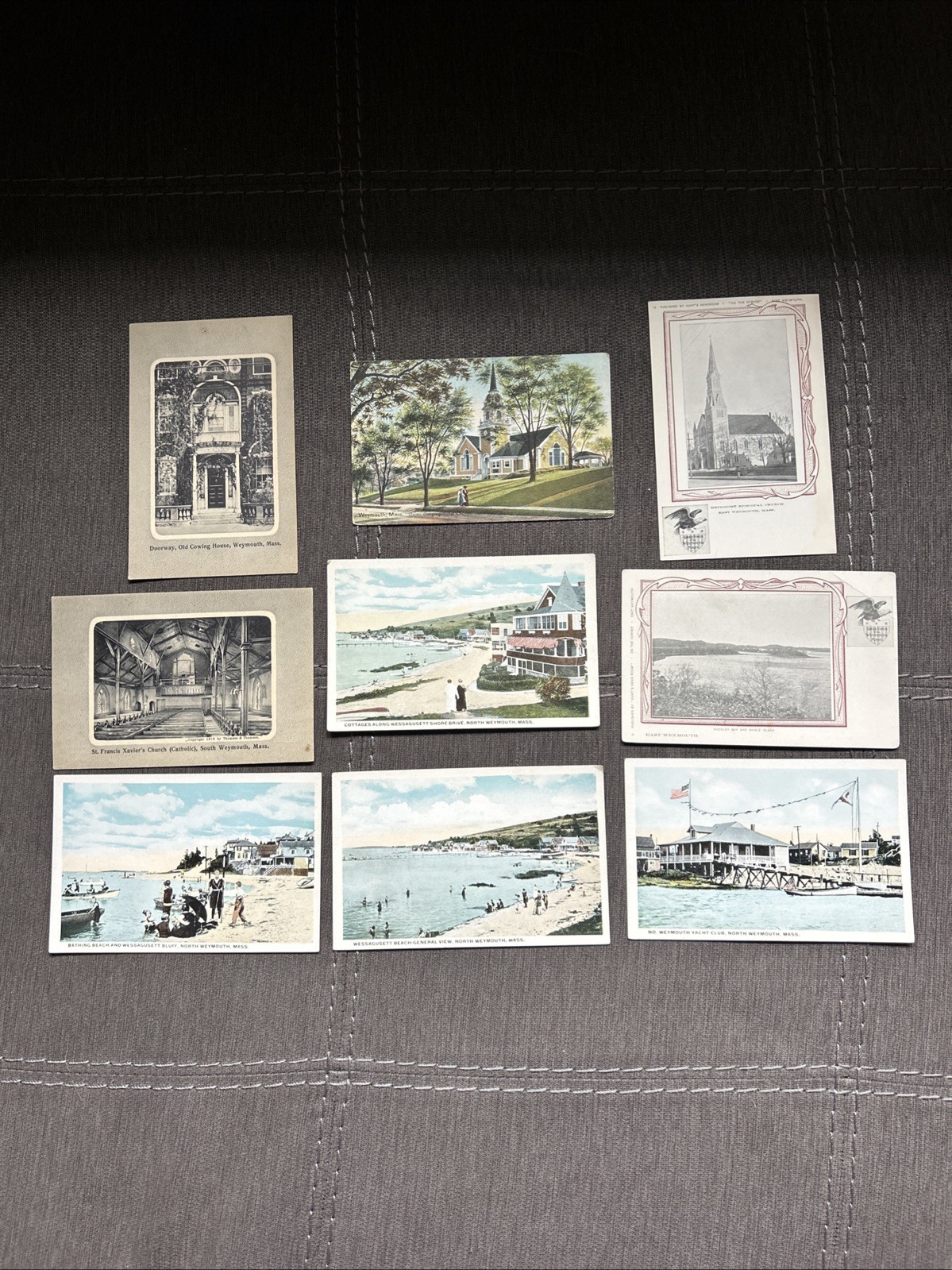 Vintage Massachusetts Postcards Unused Lot Of  9