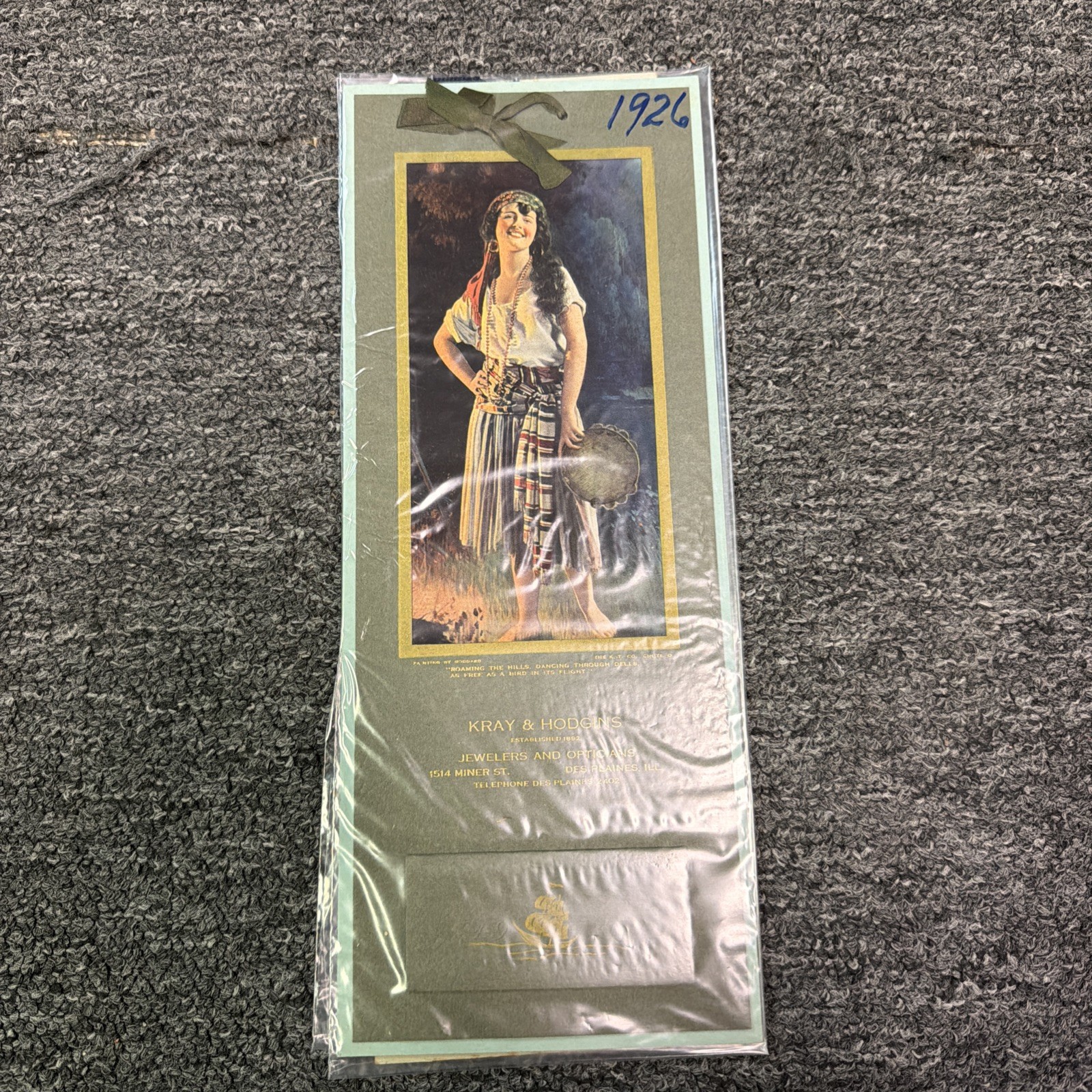 1926 Lady Painting NEW Package Wall Hanging 6’x14’ Antique Advert TWO included