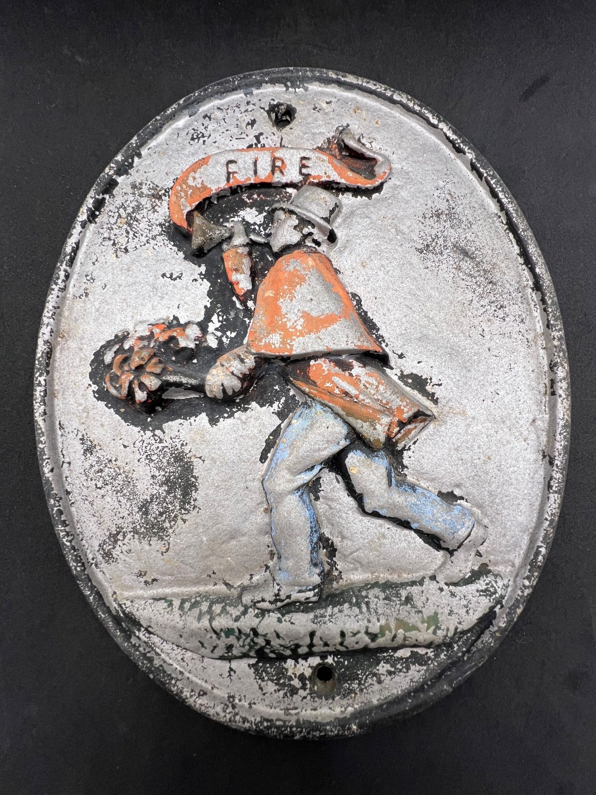 United Firemen\'s Insurance Cast Iron Fire Mark Plaque Vintage Firefighter Sign