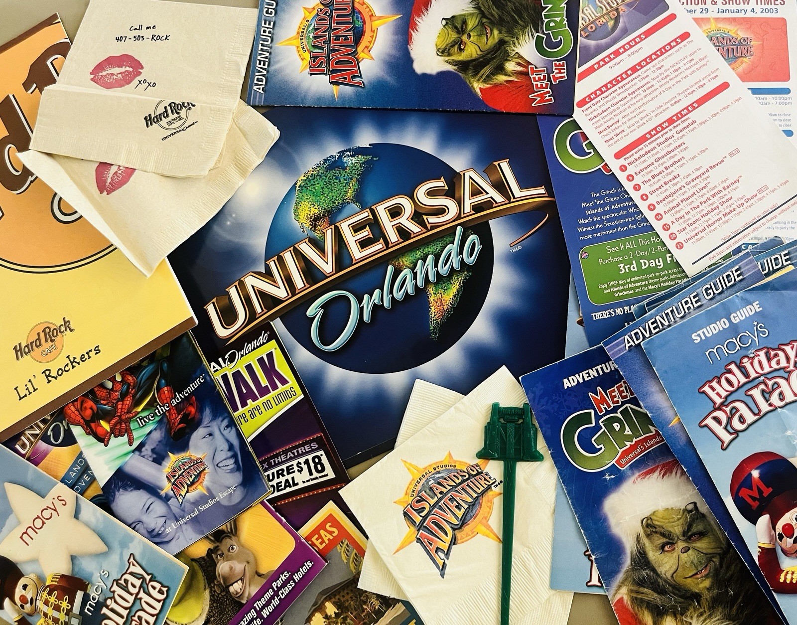 Vintage Universal Orlando & Islands Adventure Park Guide Map Brochure Info