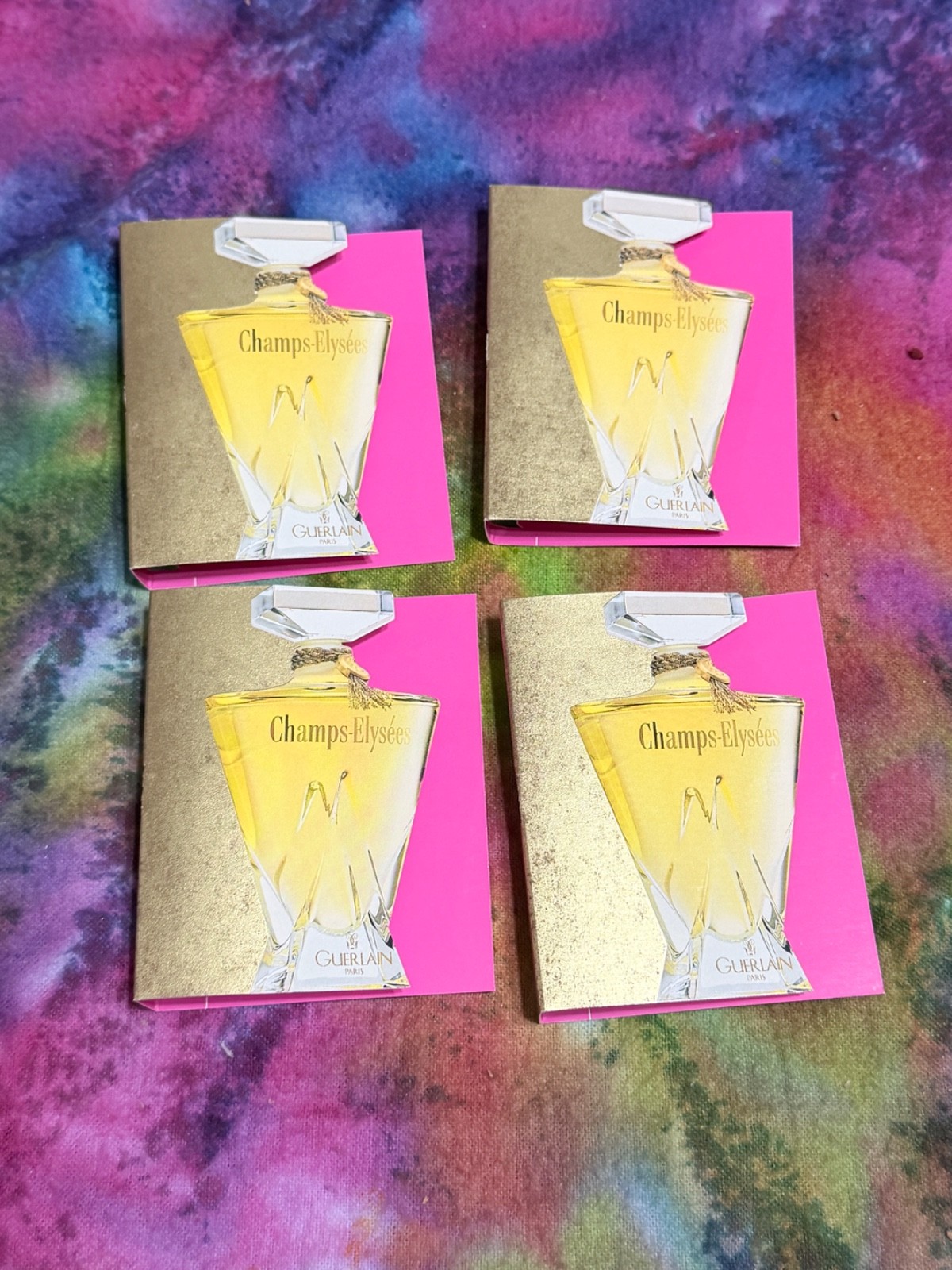 Vintage Guerlain Champs Elysees EDP Perfume Sample 2ml .06oz Lot of 4 NOS