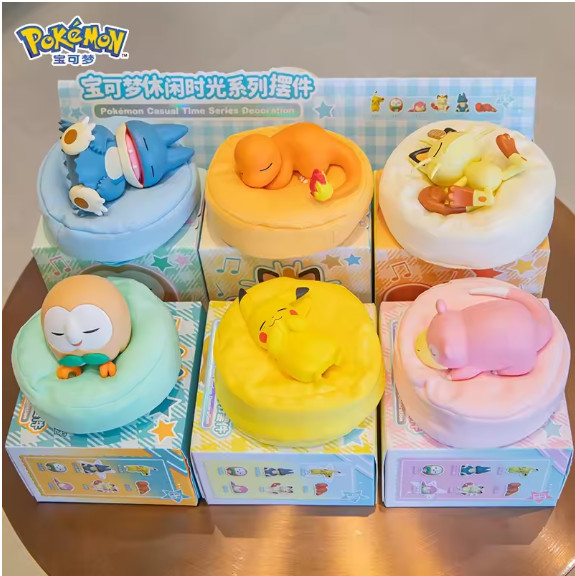 6 Styles Pokemon Pikachu Meowth Rowlet Charmander Gonbe Figures Sleep Starry 