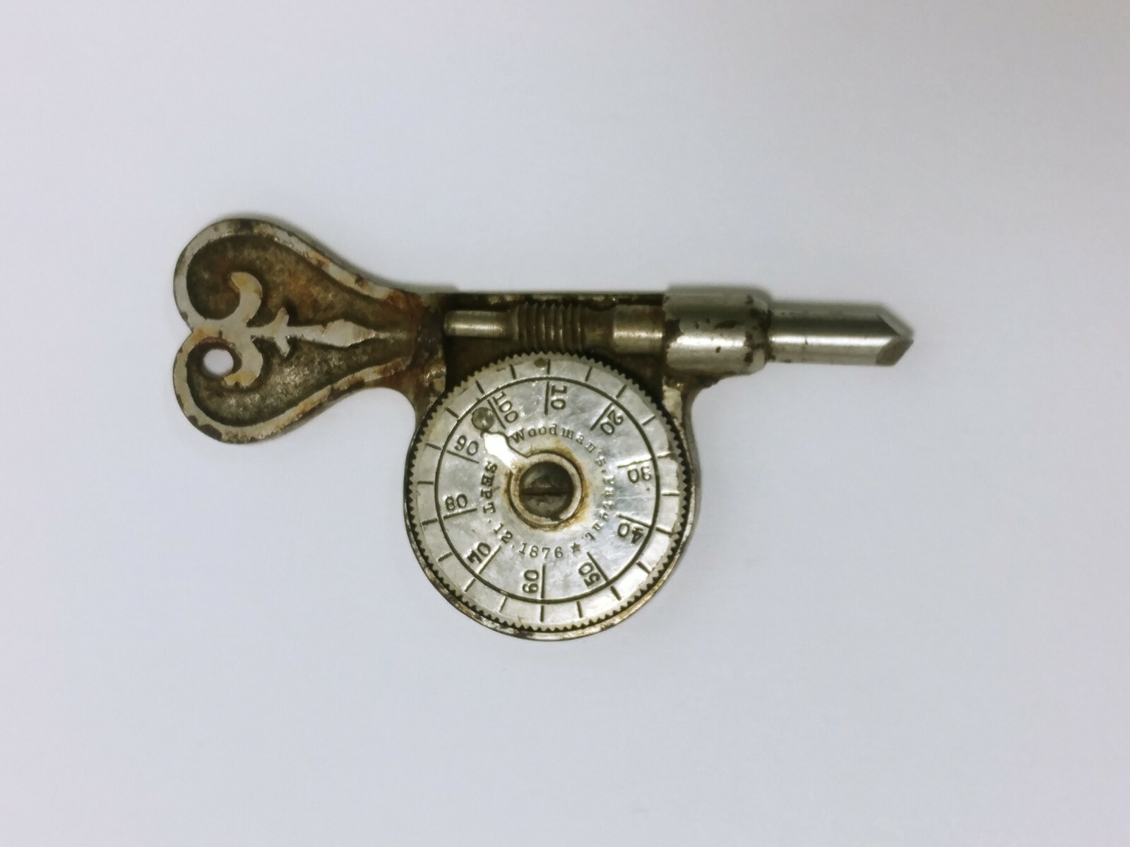 Woodman\'s Tachometer Speed Indicator Ornate September 12, 1876 Patent Date Woodman\'s Tachometer Speed Indicator Ornate September 12, 1876 Patent Date