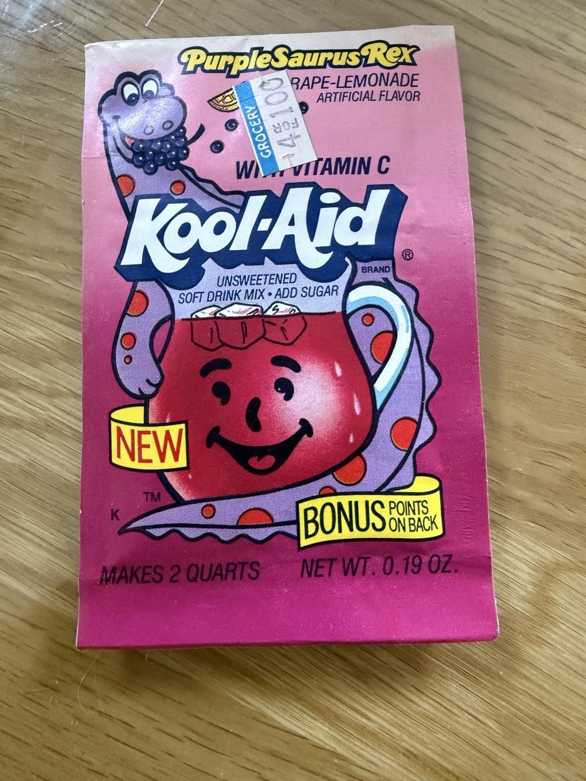 Rare Vintage 1980s PurpleSaurus Rex Kool-Aid, Unopened. 123 Packs Available