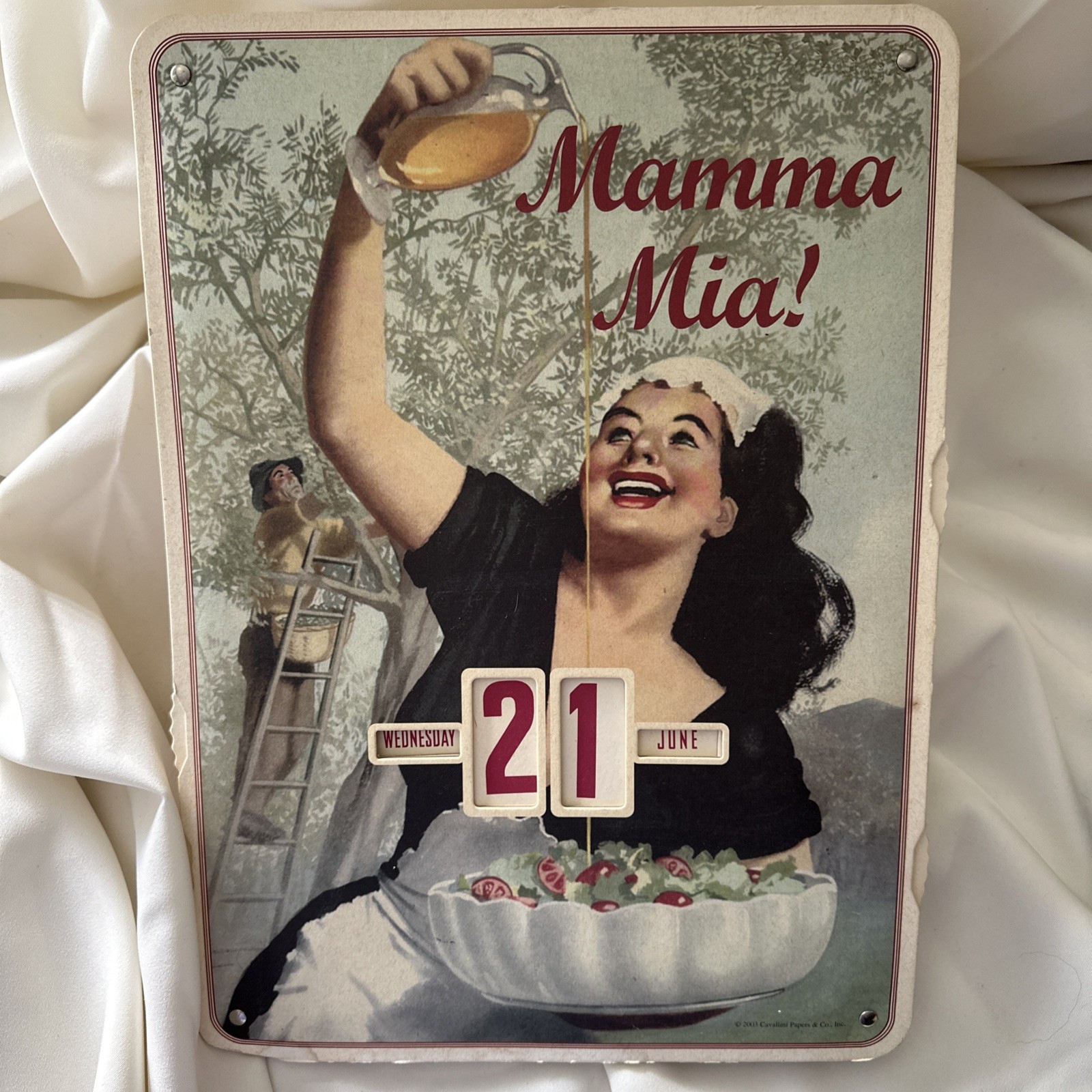 Cavallini Perpetual Calendar Mamma Mia 2003 Italian Poster Kitchen Wall Decor