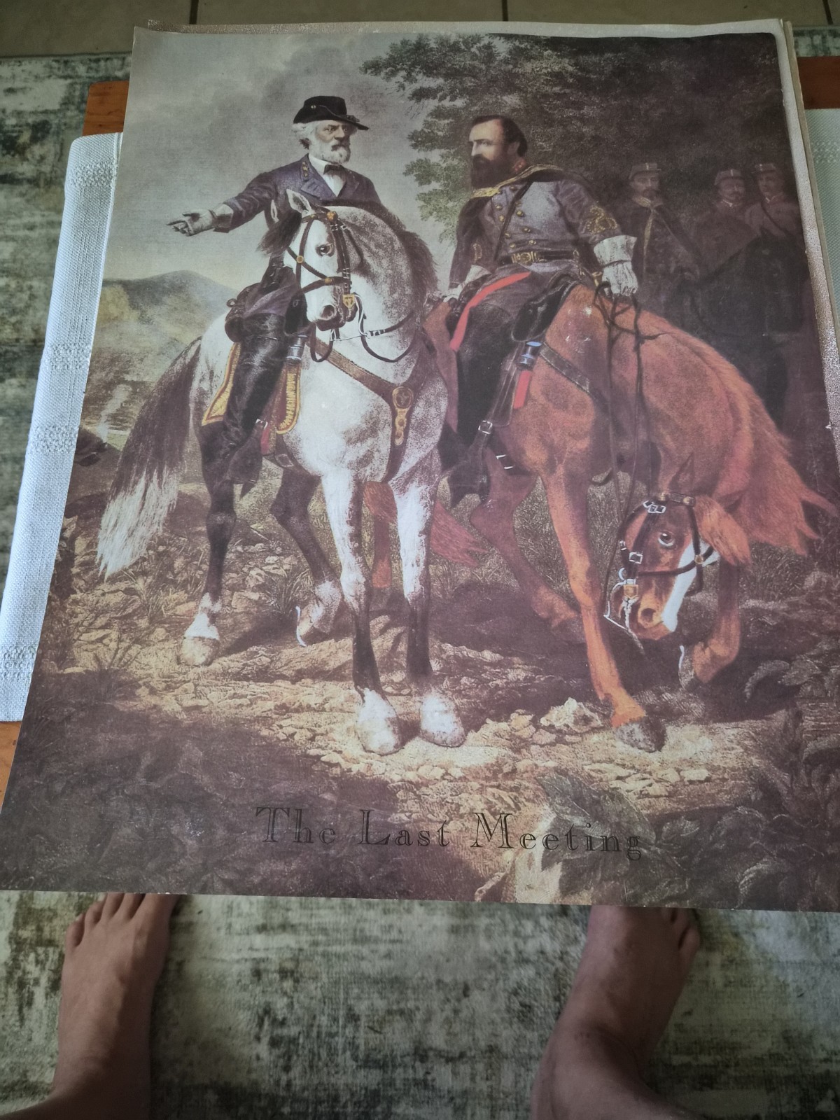 General Robert E Lee THE LAST MEETING OLD Paper STOCK PHOTO 20 X 16 Shipped Flat