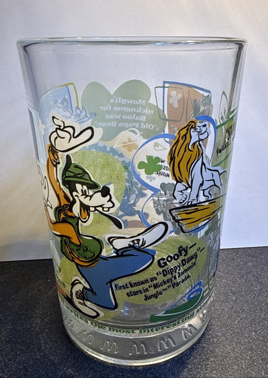 2002 McDonalds Walt Disney World Glass 100 Years Of Magic Animal Kingdom  Goofy
