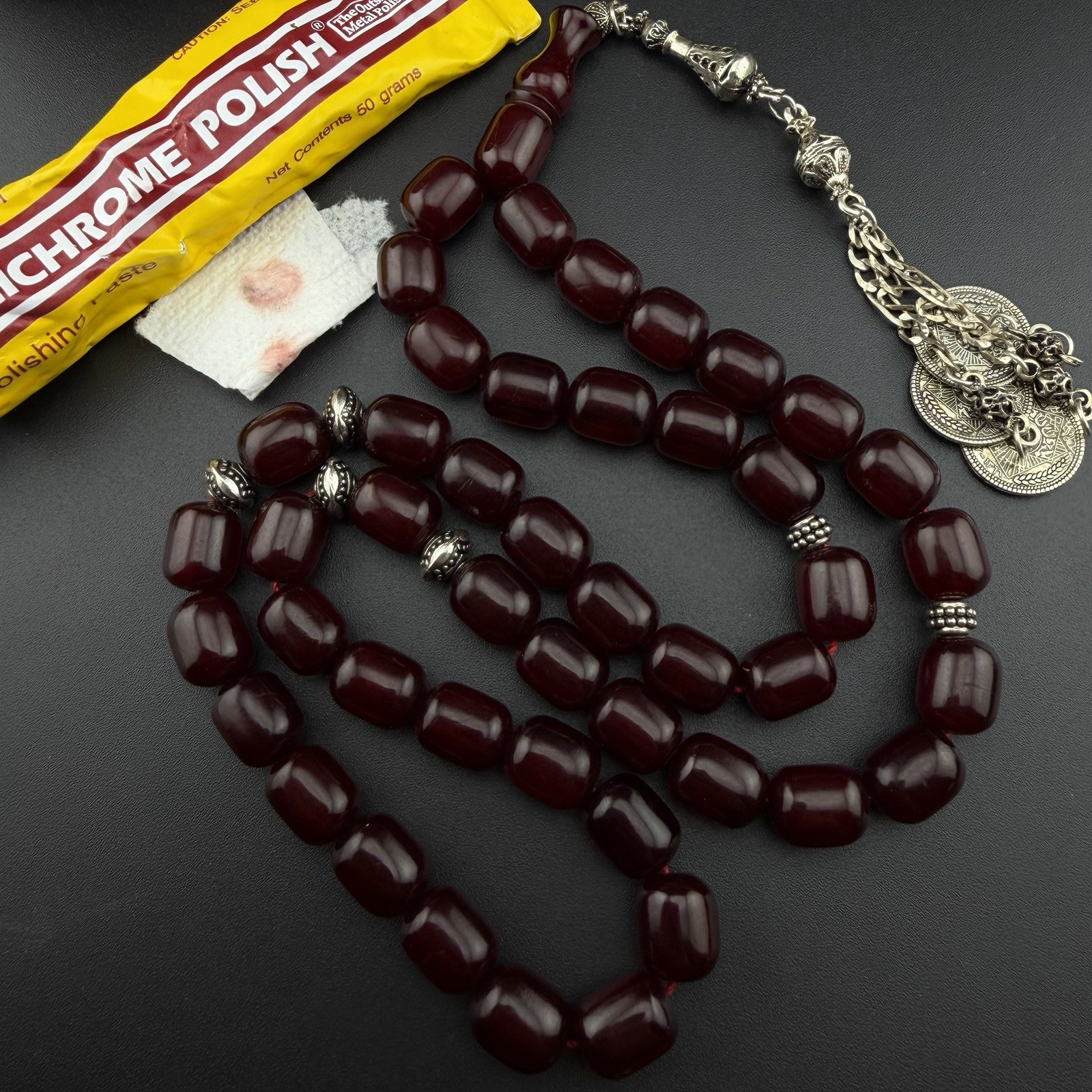 VTG Collectible Faturan Islamic 45-Bead Tasbih  مسبحة مسباح فاتوران قديم N916