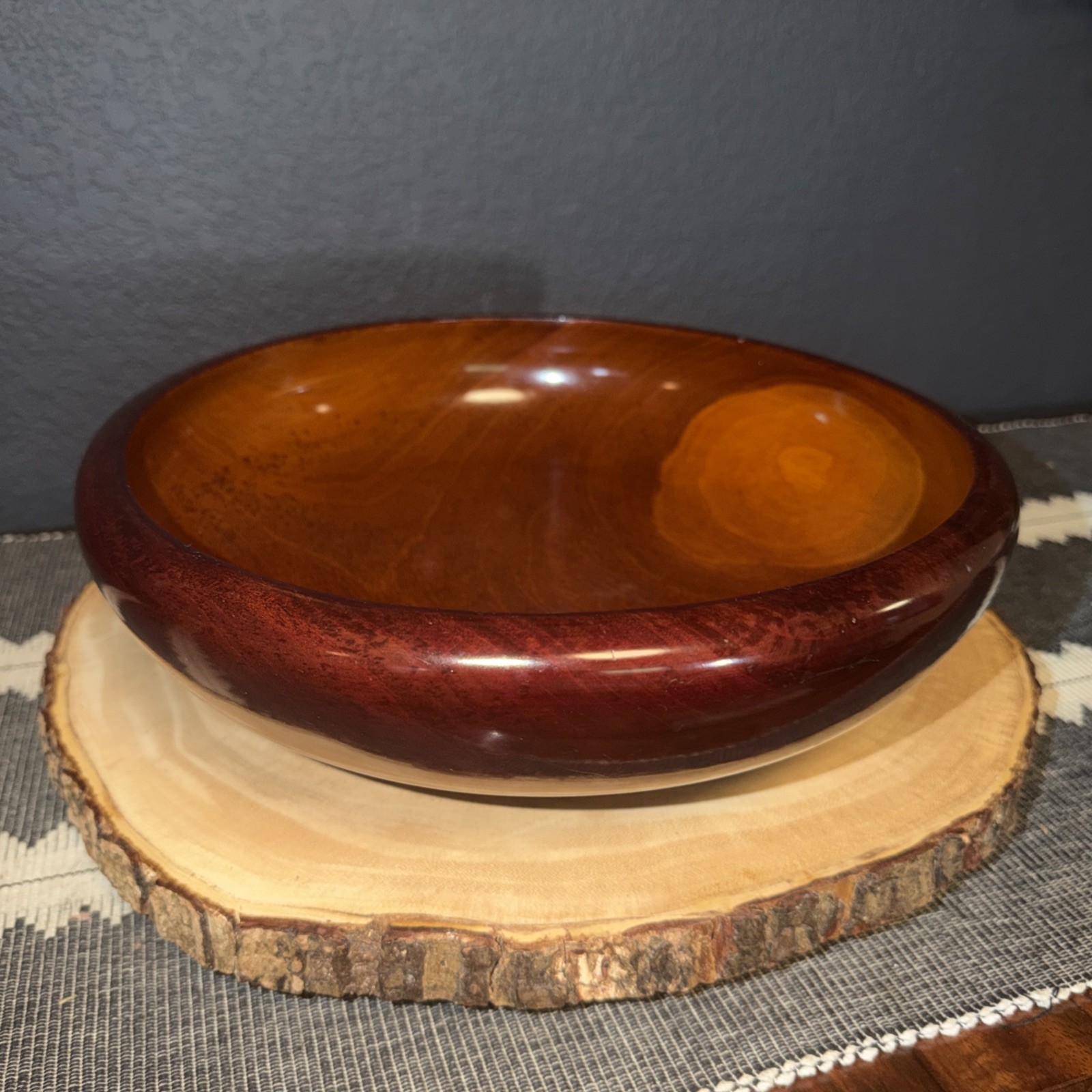 EUC Classic VTG Hand-Turned 12-Inch Tropical Hardwood Decorative Bowl STUNNING EUC Classic VTG Hand-Turned 12-Inch Tropical Hardwood Decorative Bowl STUNNING