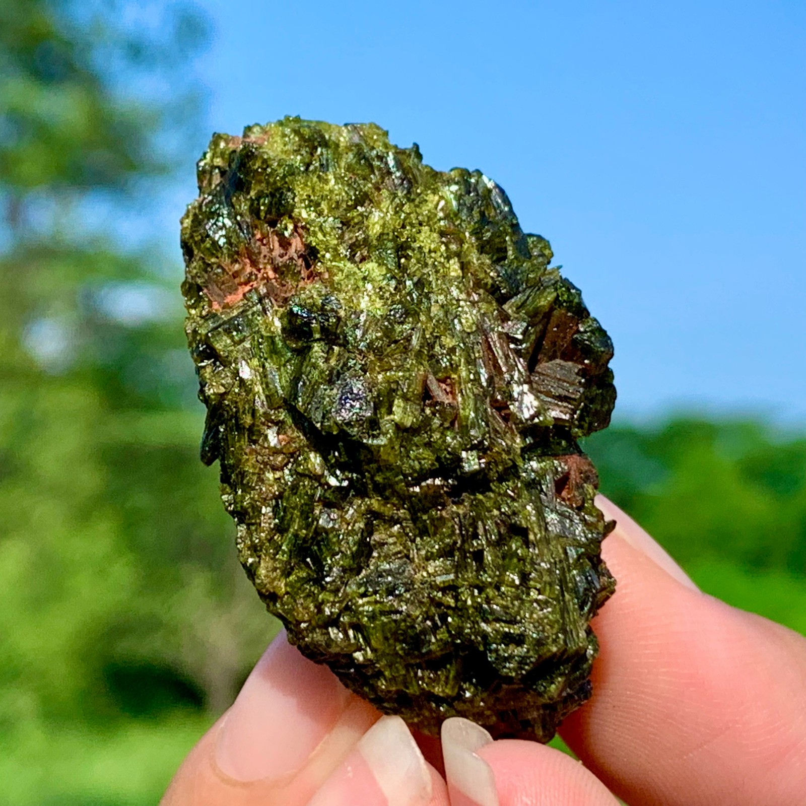 37G RareNatural Epidote Crystals Cluster Bunched From Baluchistan Pakistan