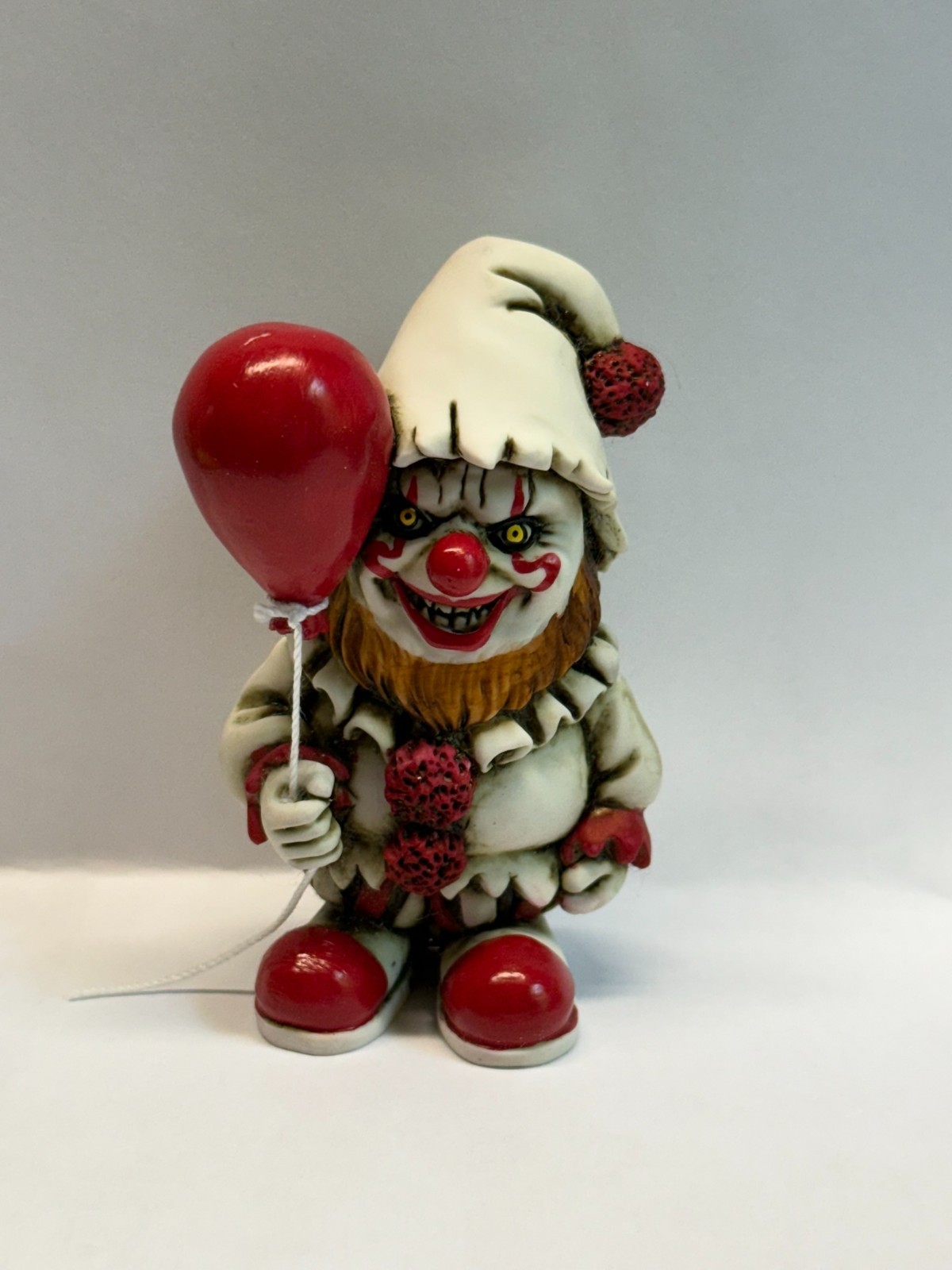 Neil Eyre Designs Halloween Horror Creepy Spooky Gnome Gonk Clown Red Balloon