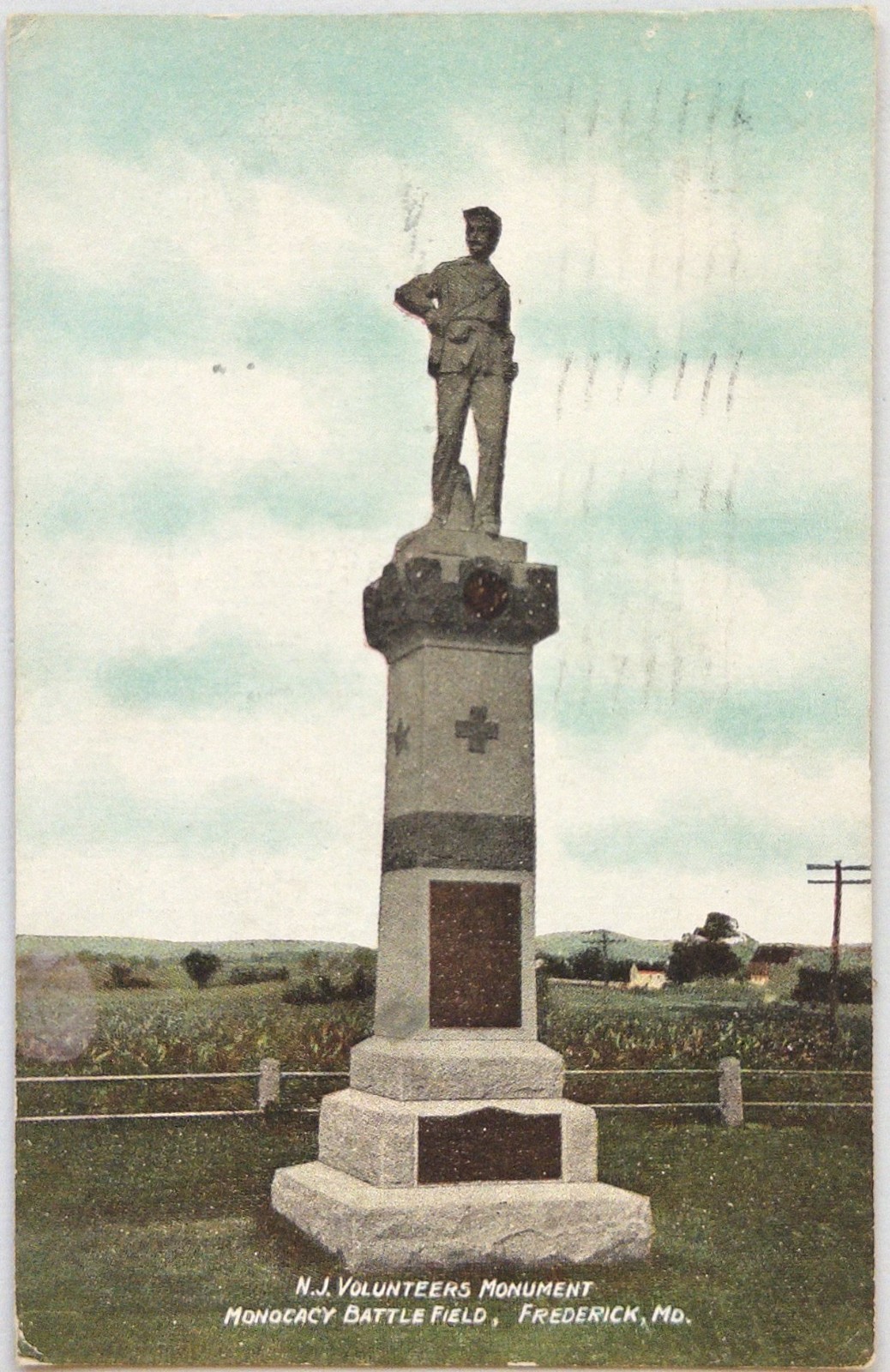 Frederick, MD - Maryland Vintage Monocacy Battlefield Monument Postcard 1908